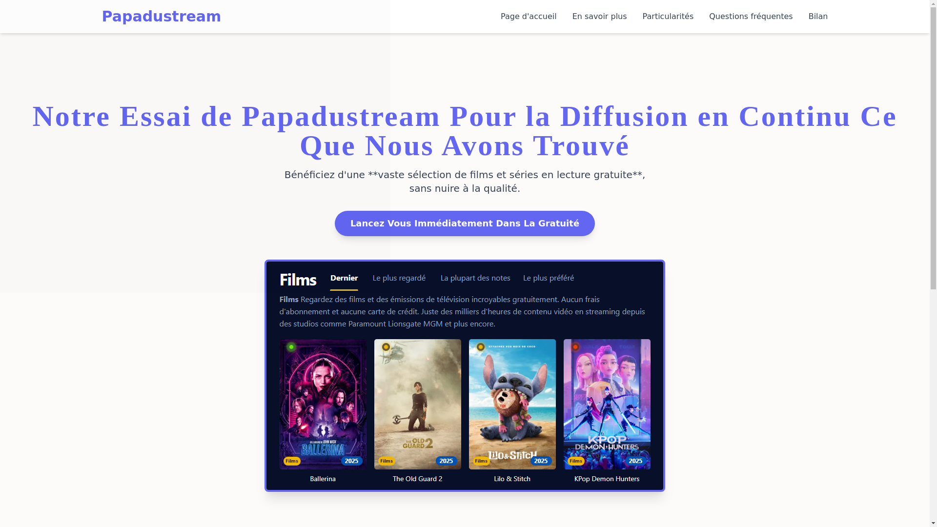 website screenshot of https://papadustream-a58x.pages.dev/