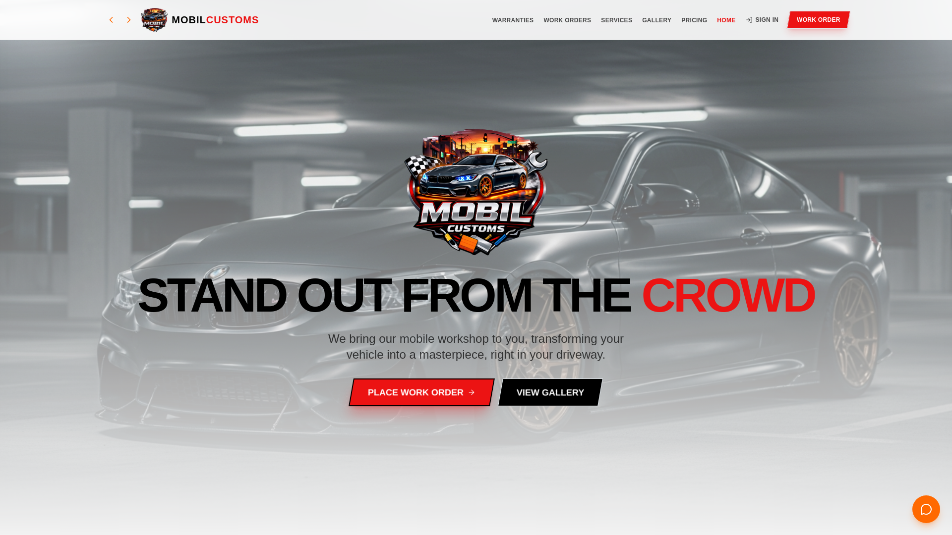 website screenshot of https://mobilcustoms.com