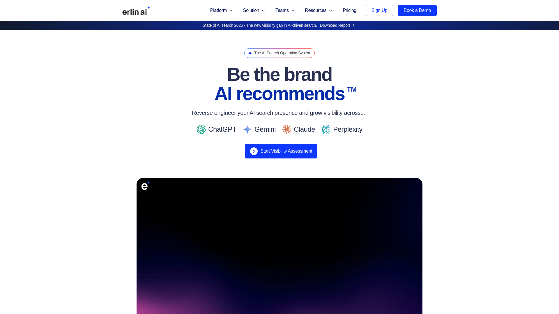 website screenshot of https://erlininsights.co/