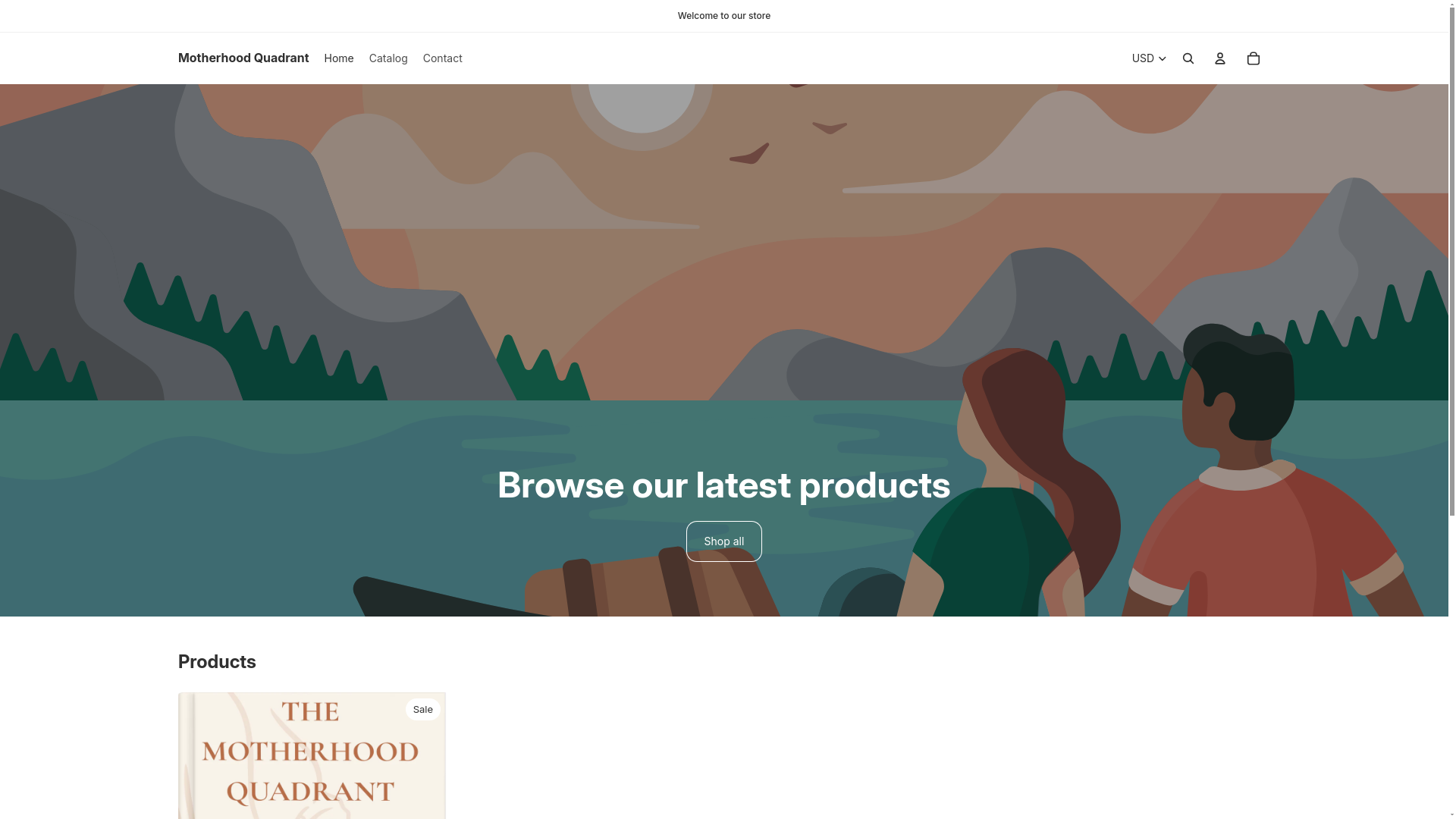 website screenshot of https://motherhoodquadrant.com/