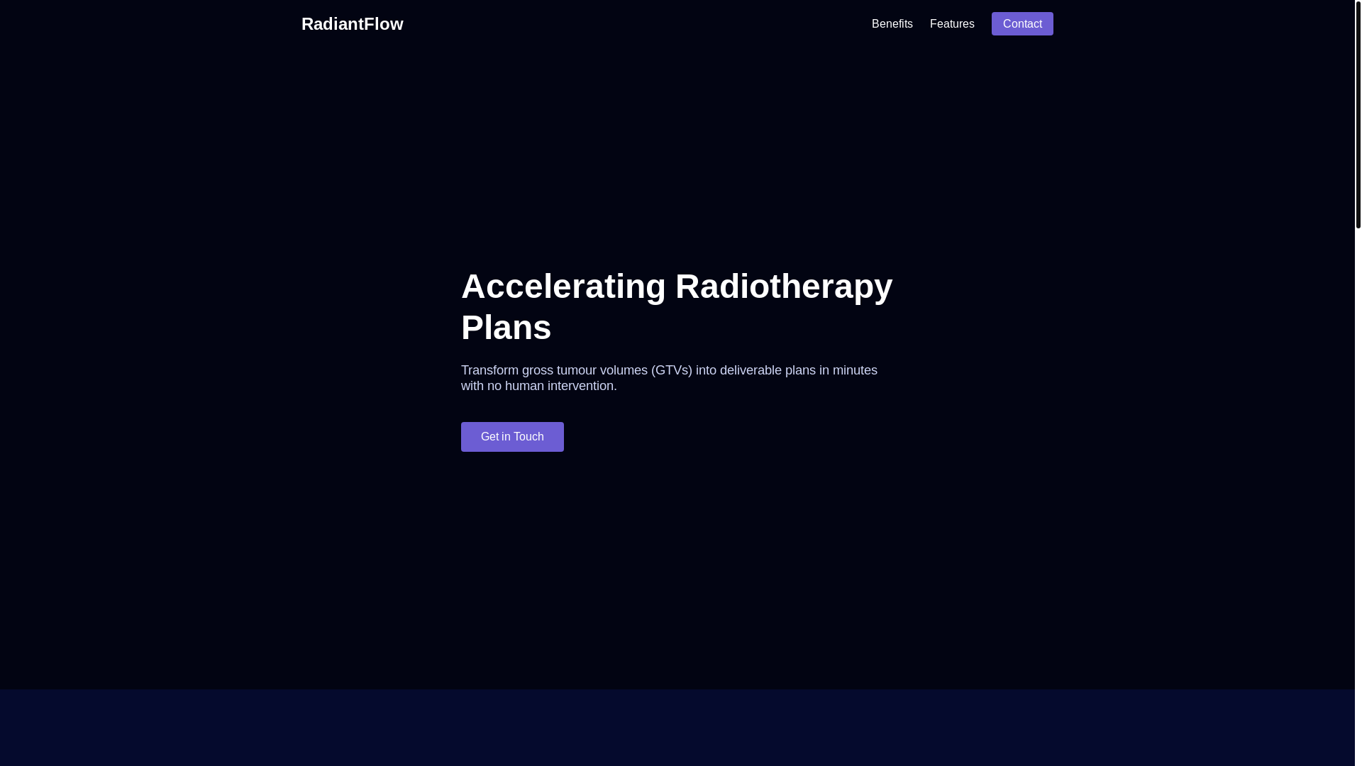 website screenshot of https://radiant-flow-website.pages.dev/