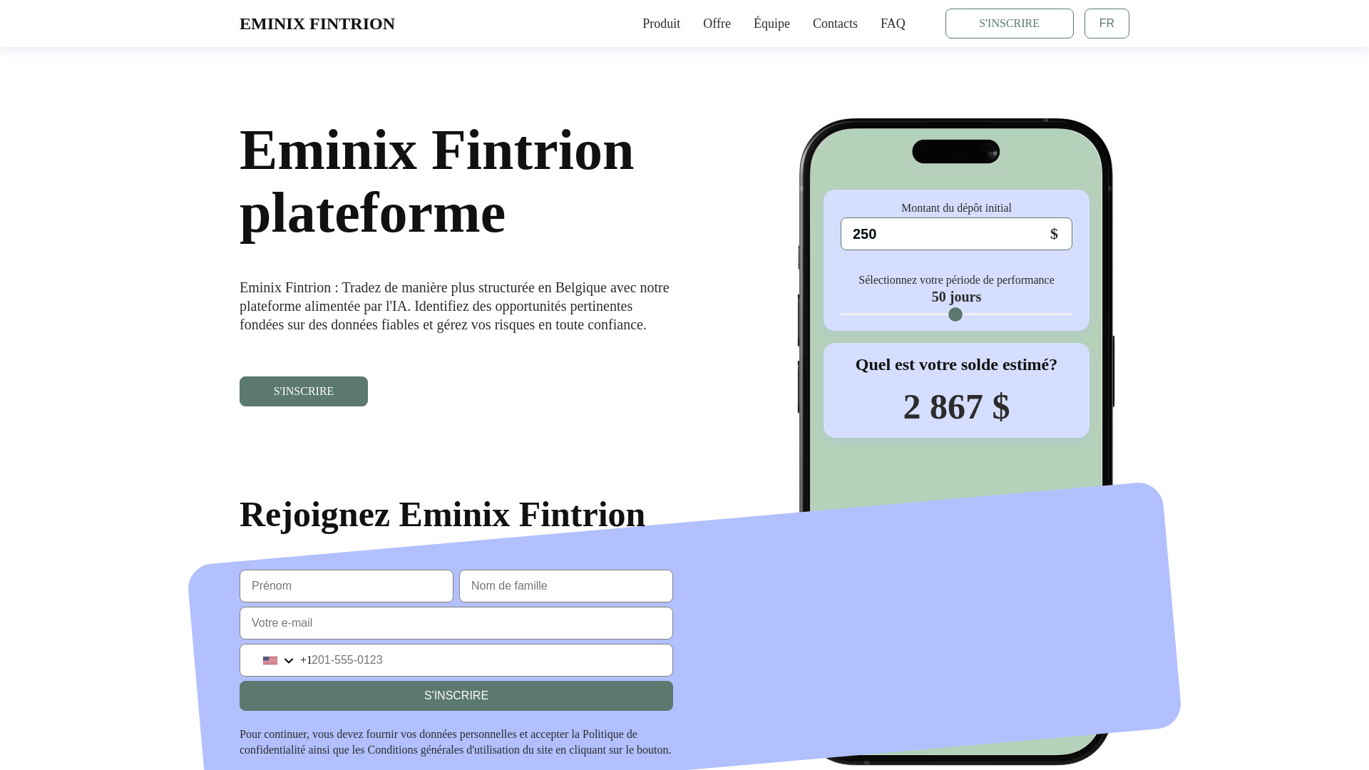 website screenshot of http://eminix-fintrion.com