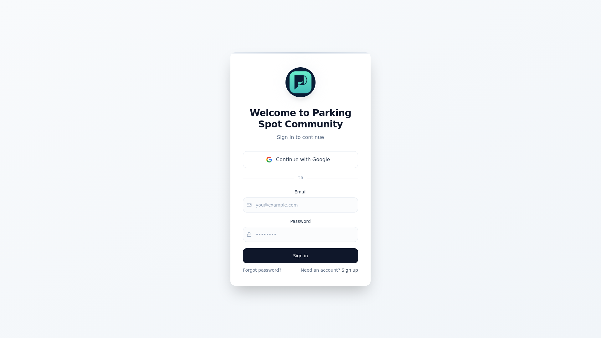 website screenshot of https://parkingspotcommunity.com/