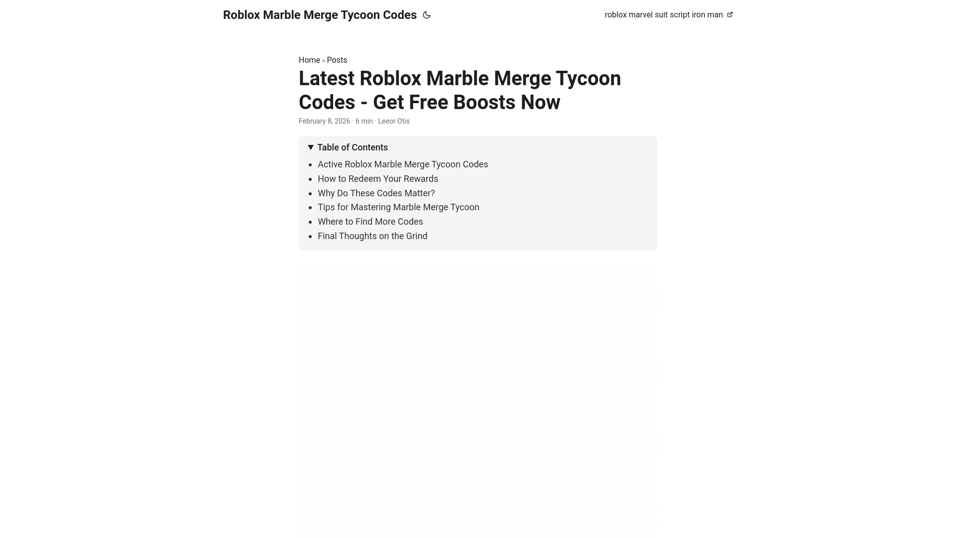 website screenshot of https://robloxmarblemergetycooncodes.pages.dev/