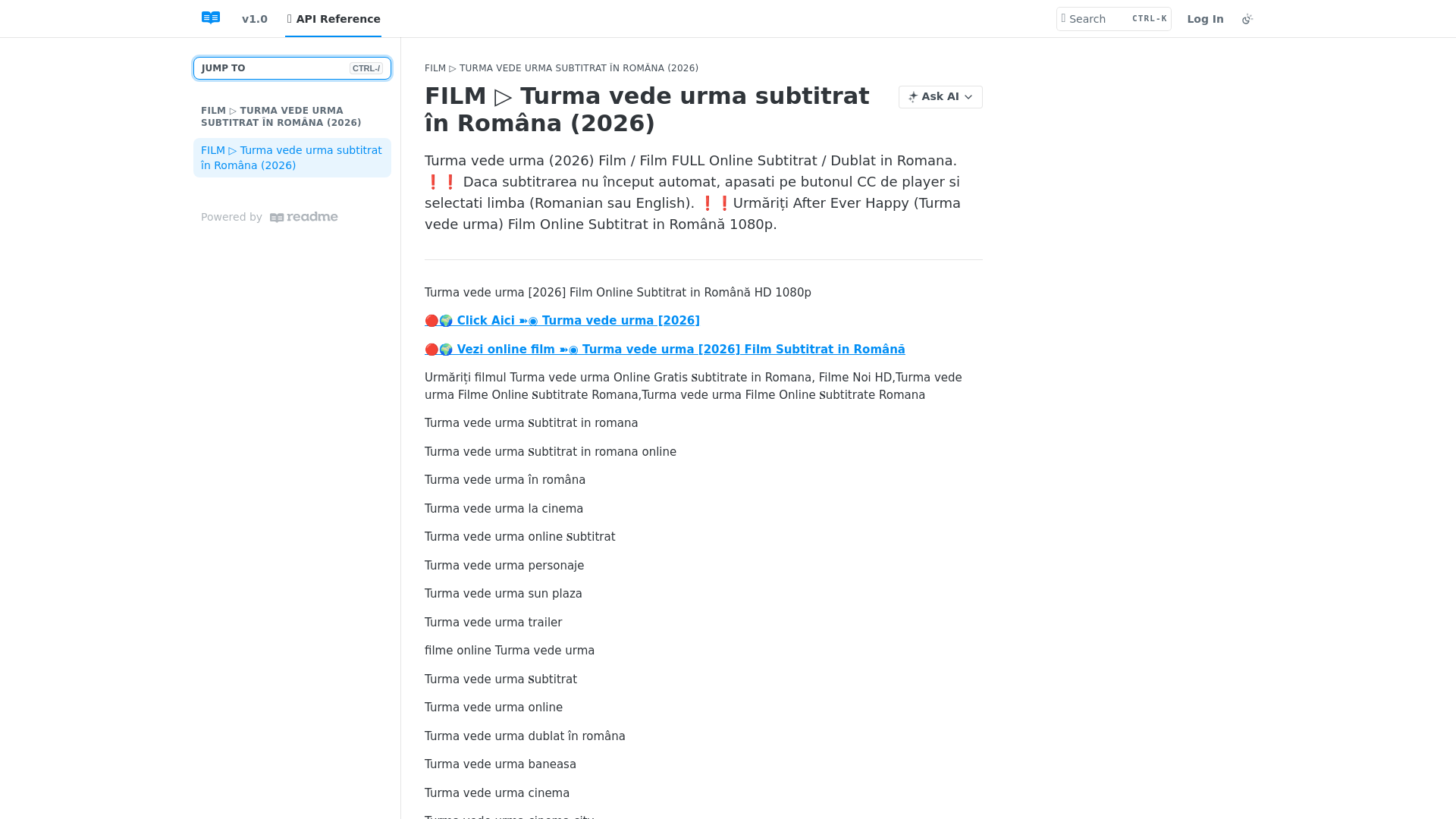 website screenshot of https://turmavedeurma2026.readme.io/reference/filmturmavedeurma