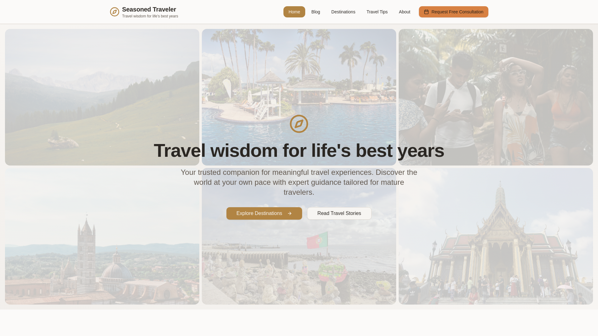 website screenshot of https://traveltales50plus.com/