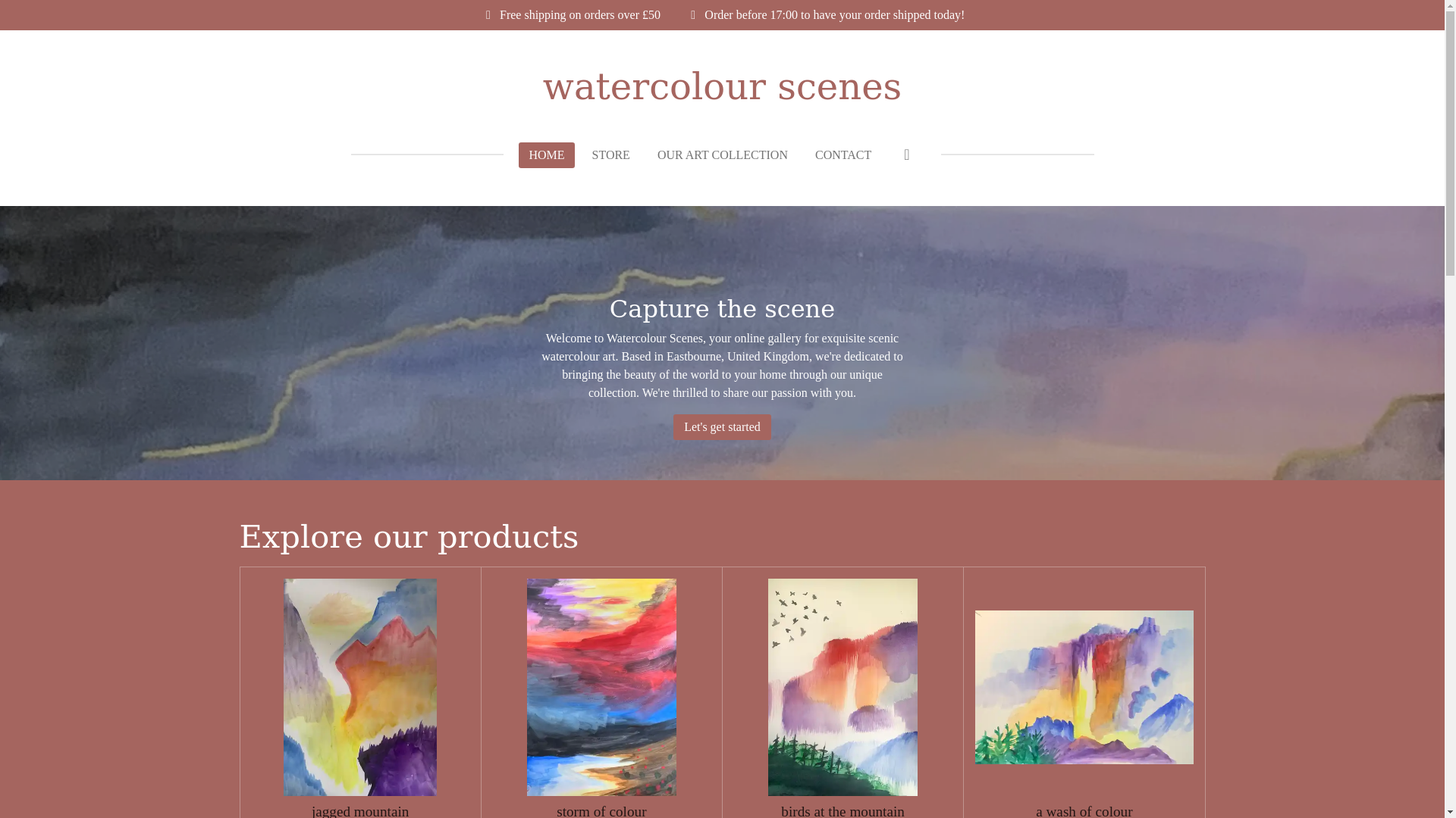 website screenshot of https://watercolourscenes.com/