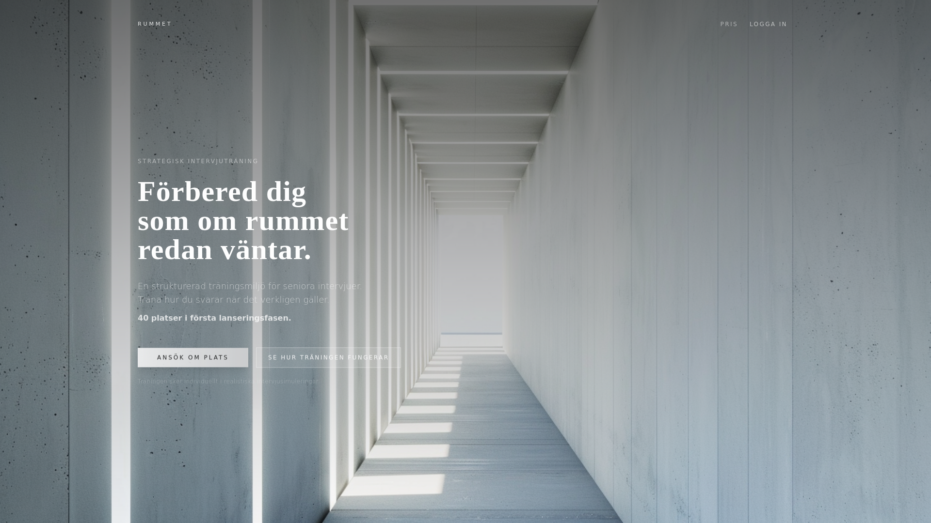 website screenshot of https://theroomperformance.com/