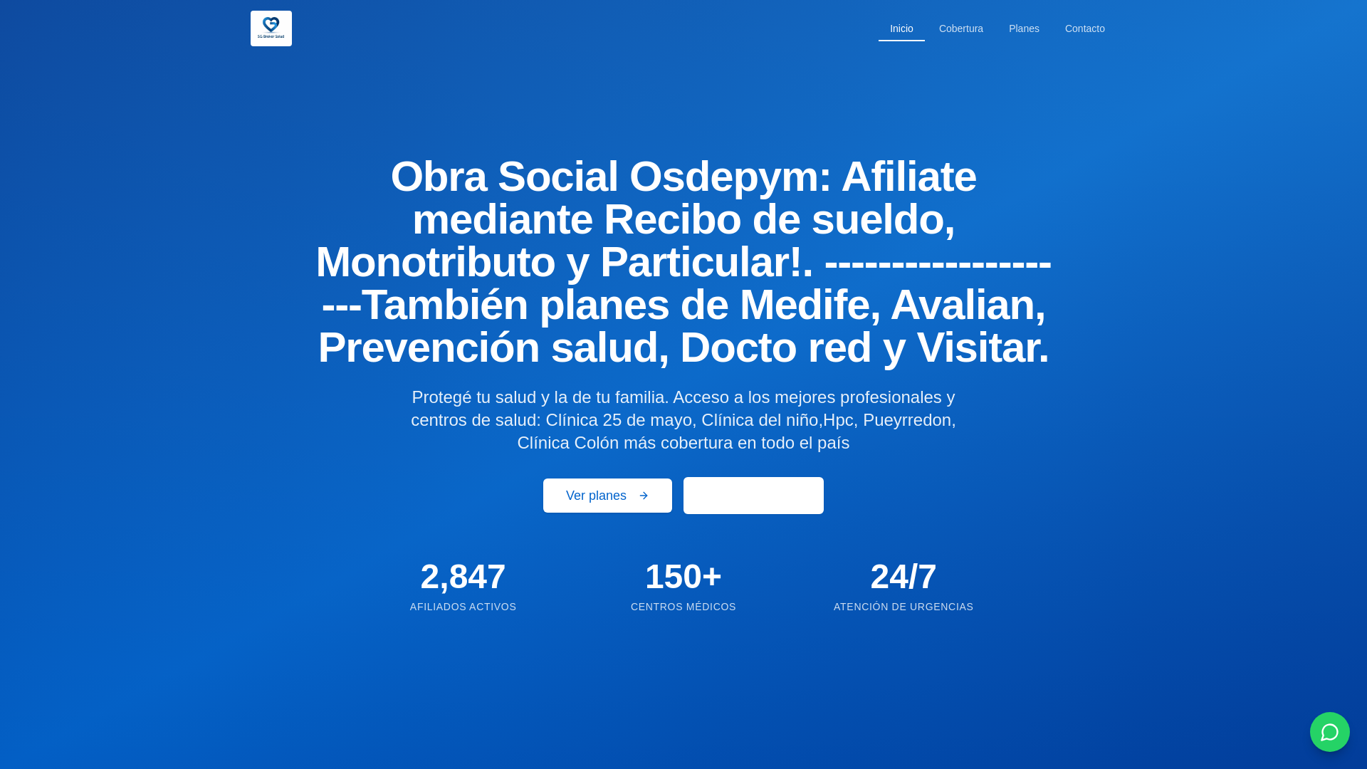 website screenshot of https://sgbrokersalud.com/