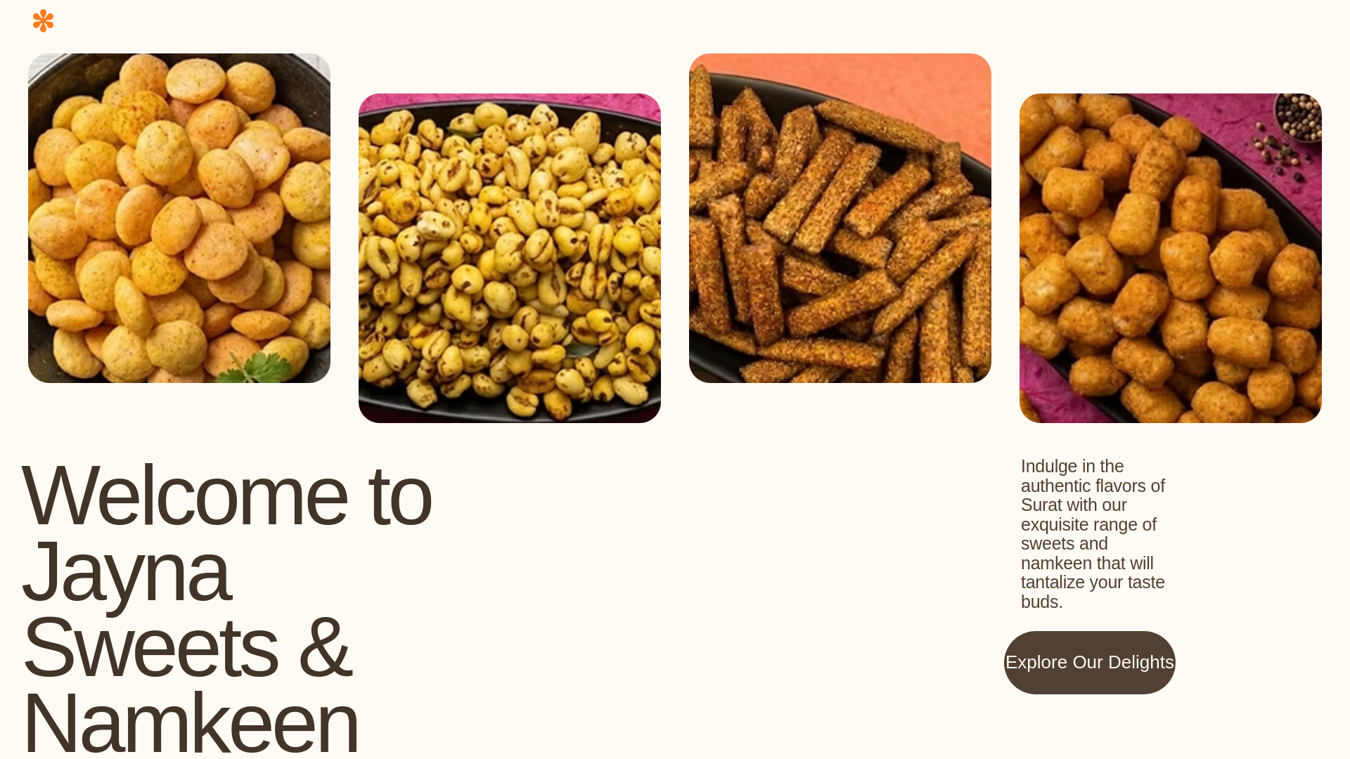 website screenshot of https://jaynasweets.com