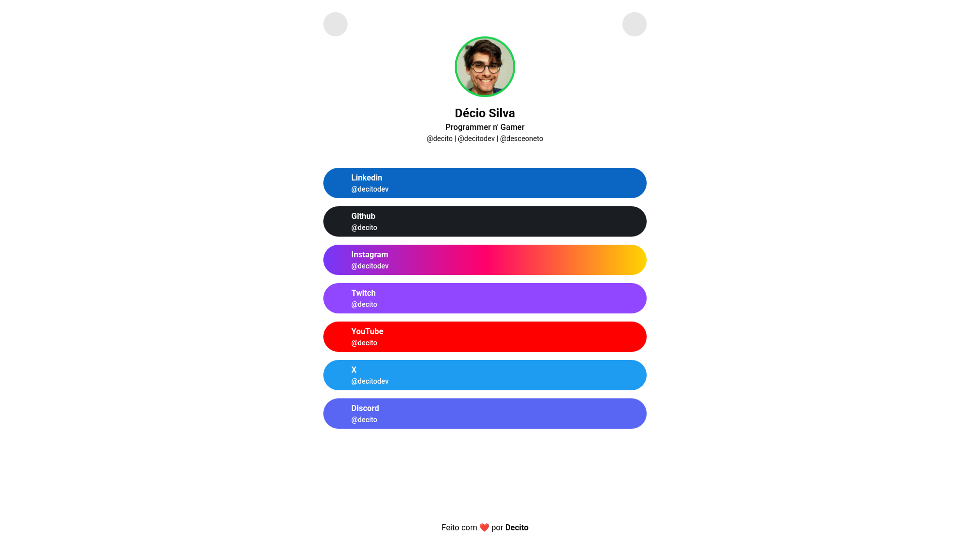 website screenshot of https://decito.dev/