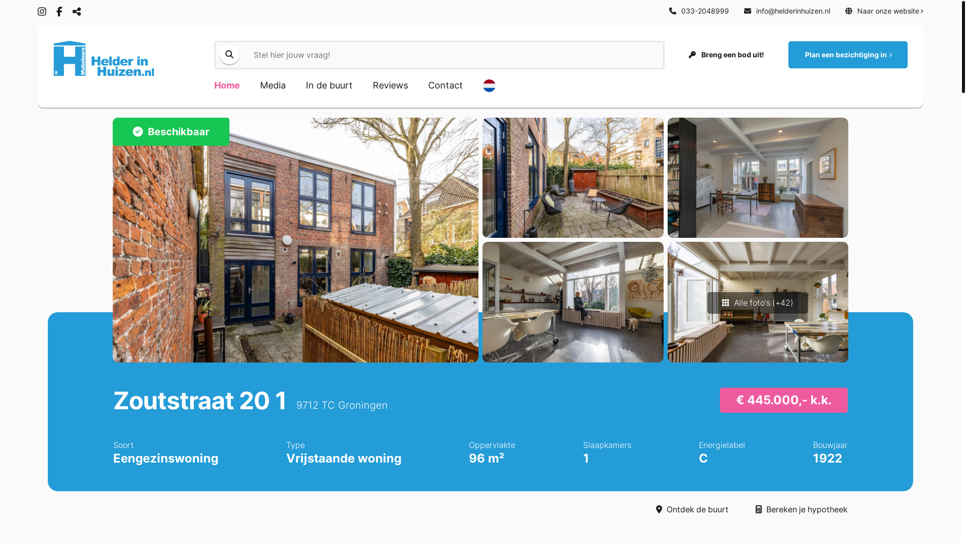 website screenshot of https://zoutstraat201.nl/