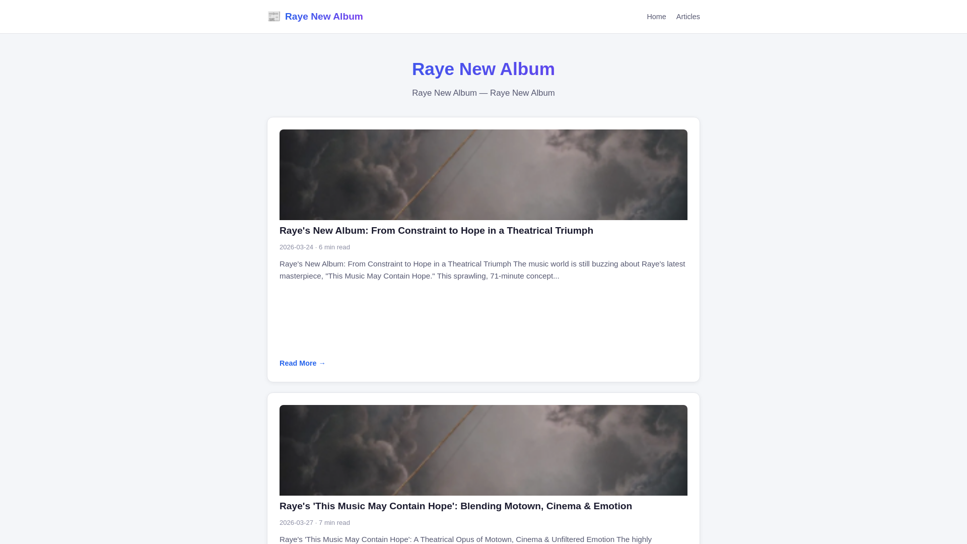 website screenshot of https://raye-new-album.pages.dev/