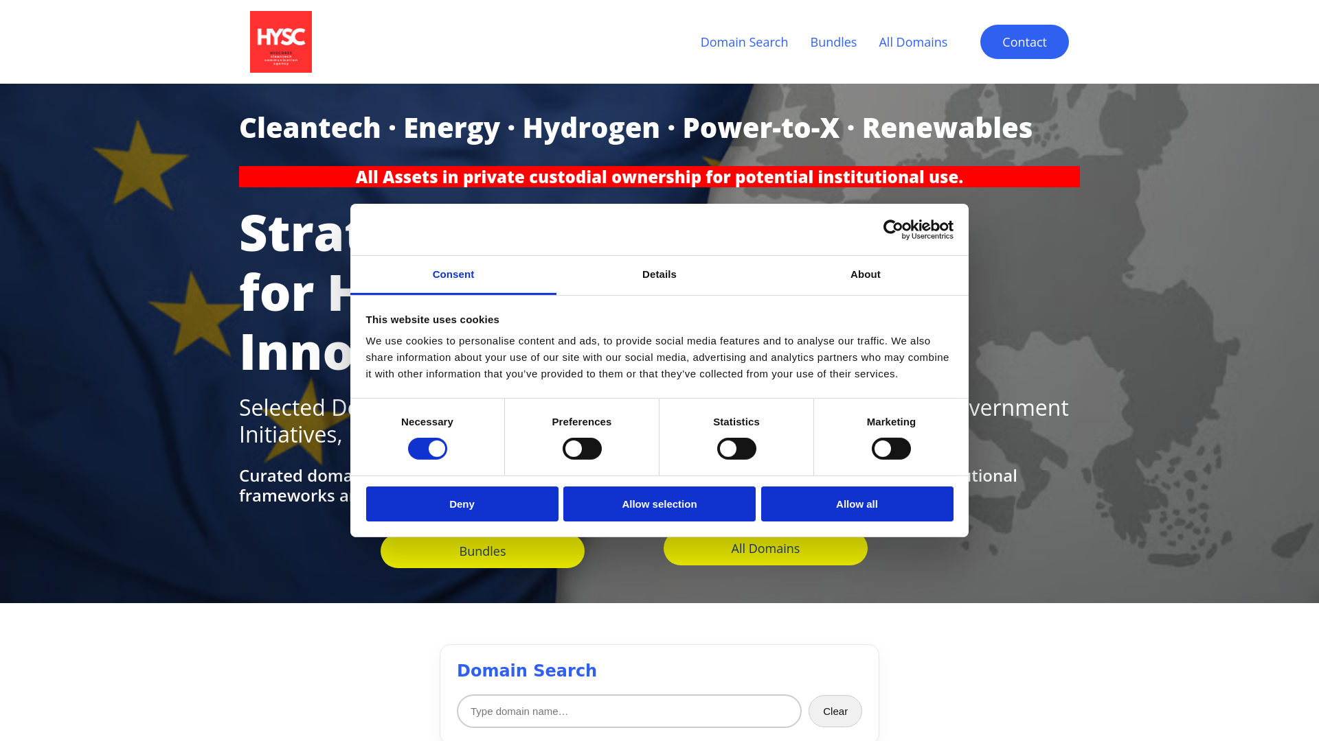 website screenshot of https://h2eastmed.eu