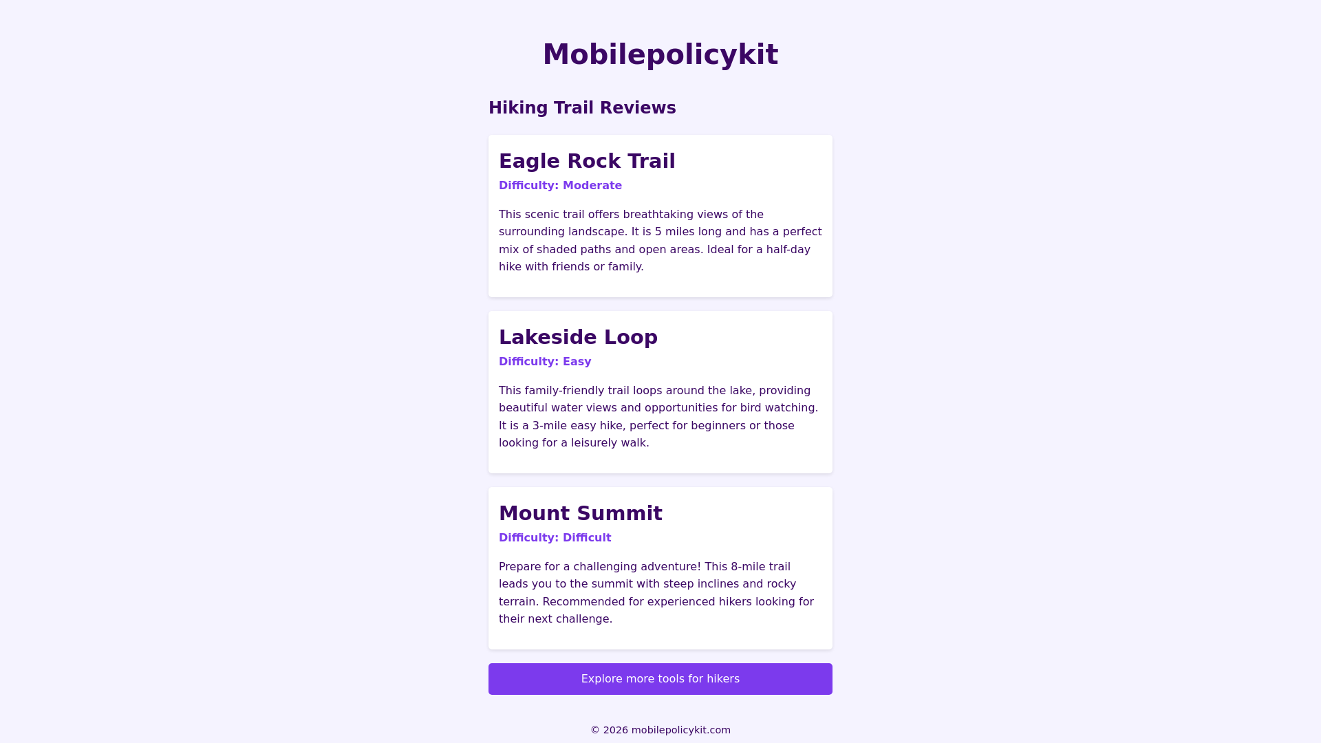 website screenshot of https://mobilepolicykit.com/