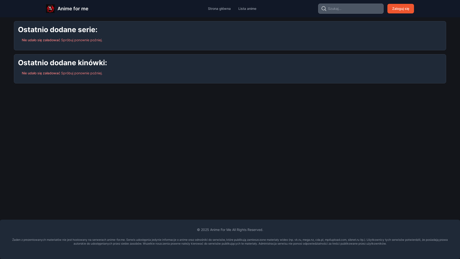 website screenshot of https://anime-for-me.pages.dev/