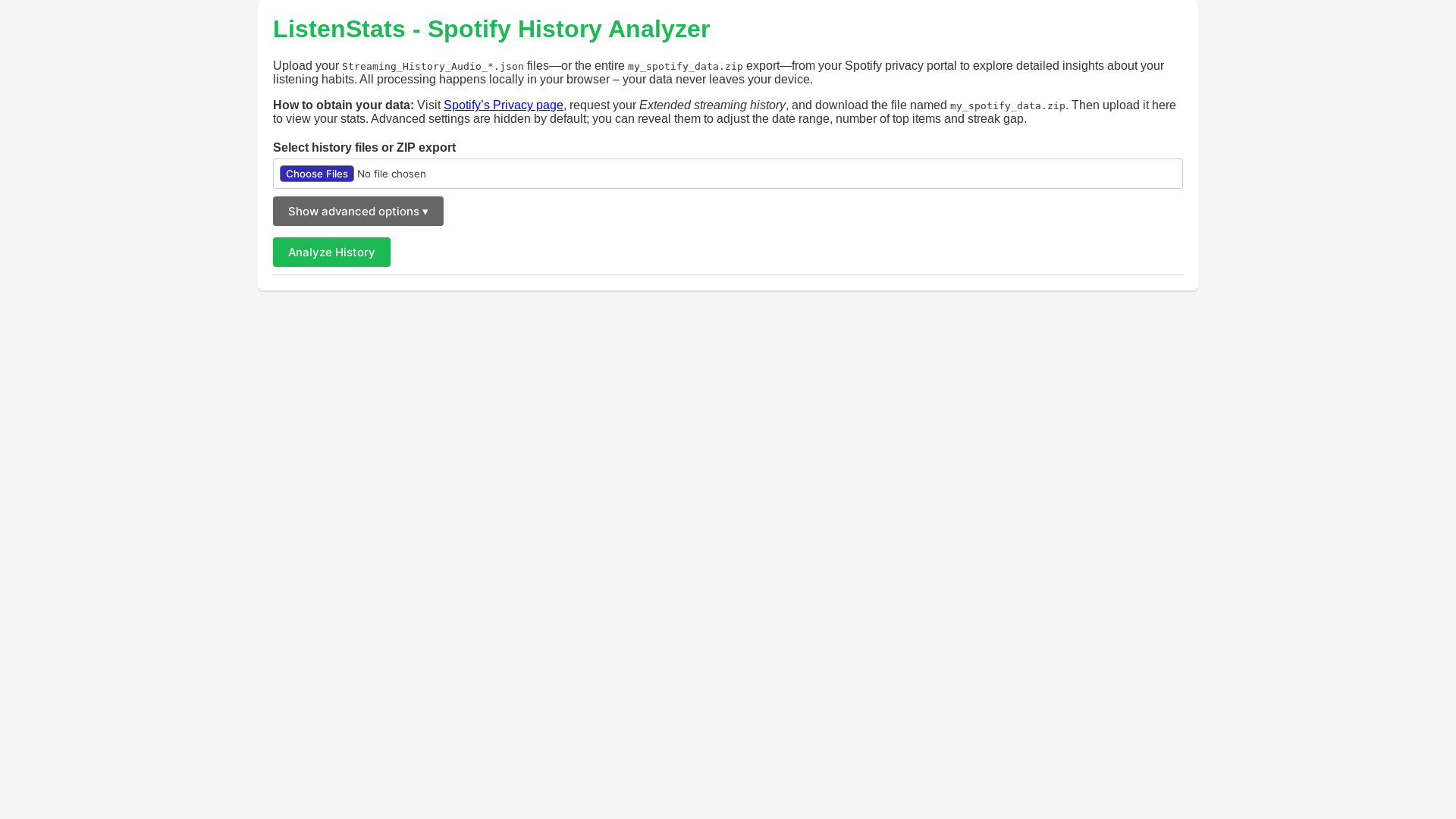 website screenshot of https://listenstats.com/