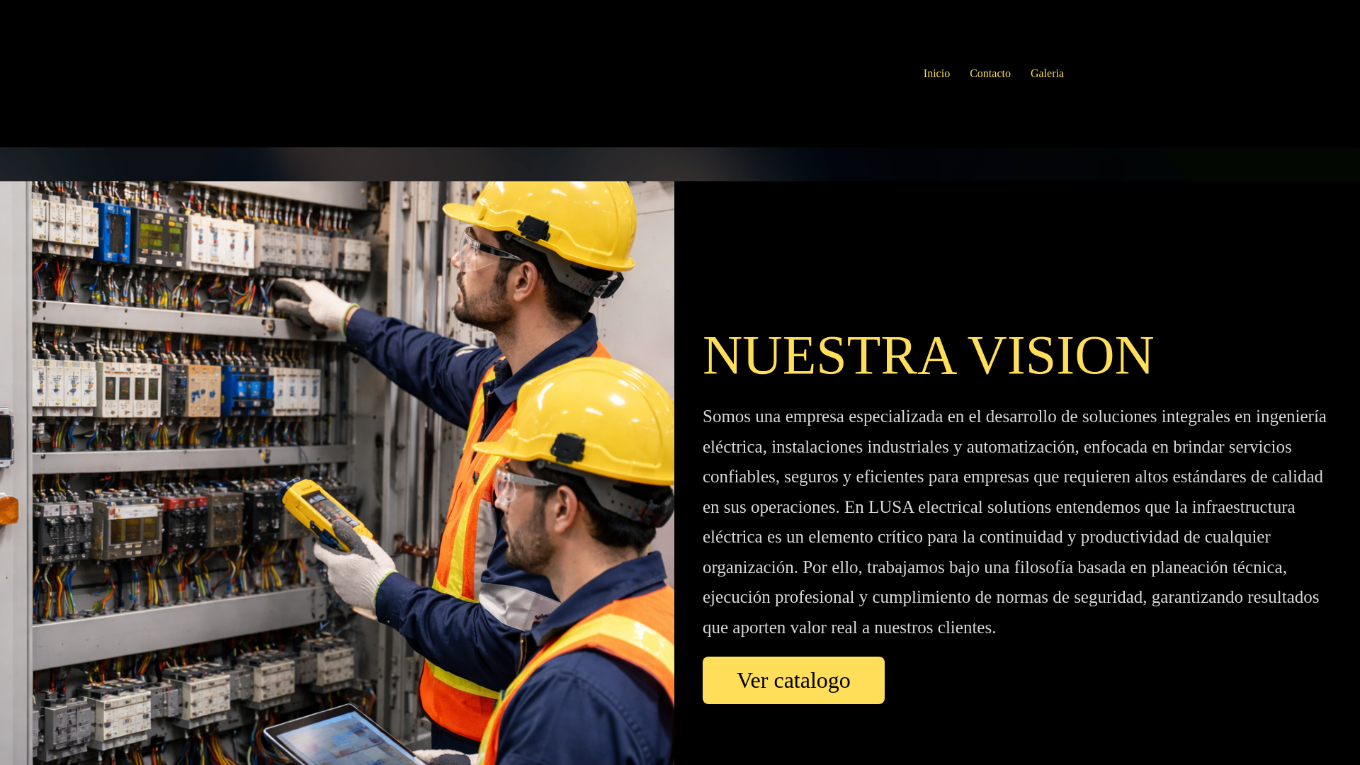 website screenshot of https://lusaelectrical.com/