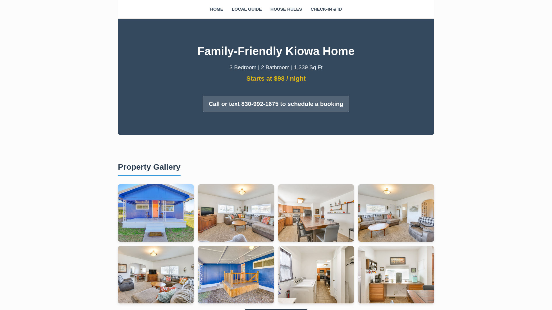 website screenshot of https://olliehouse.house/