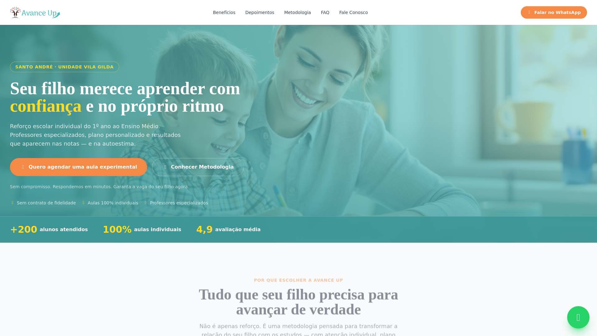 website screenshot of https://espacoavance.com/