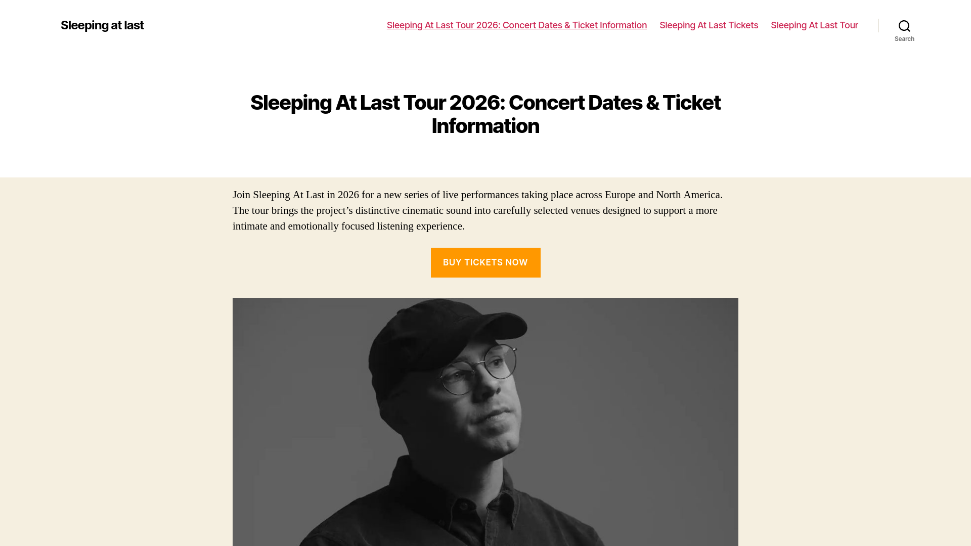 website screenshot of https://sleepingatlast.org