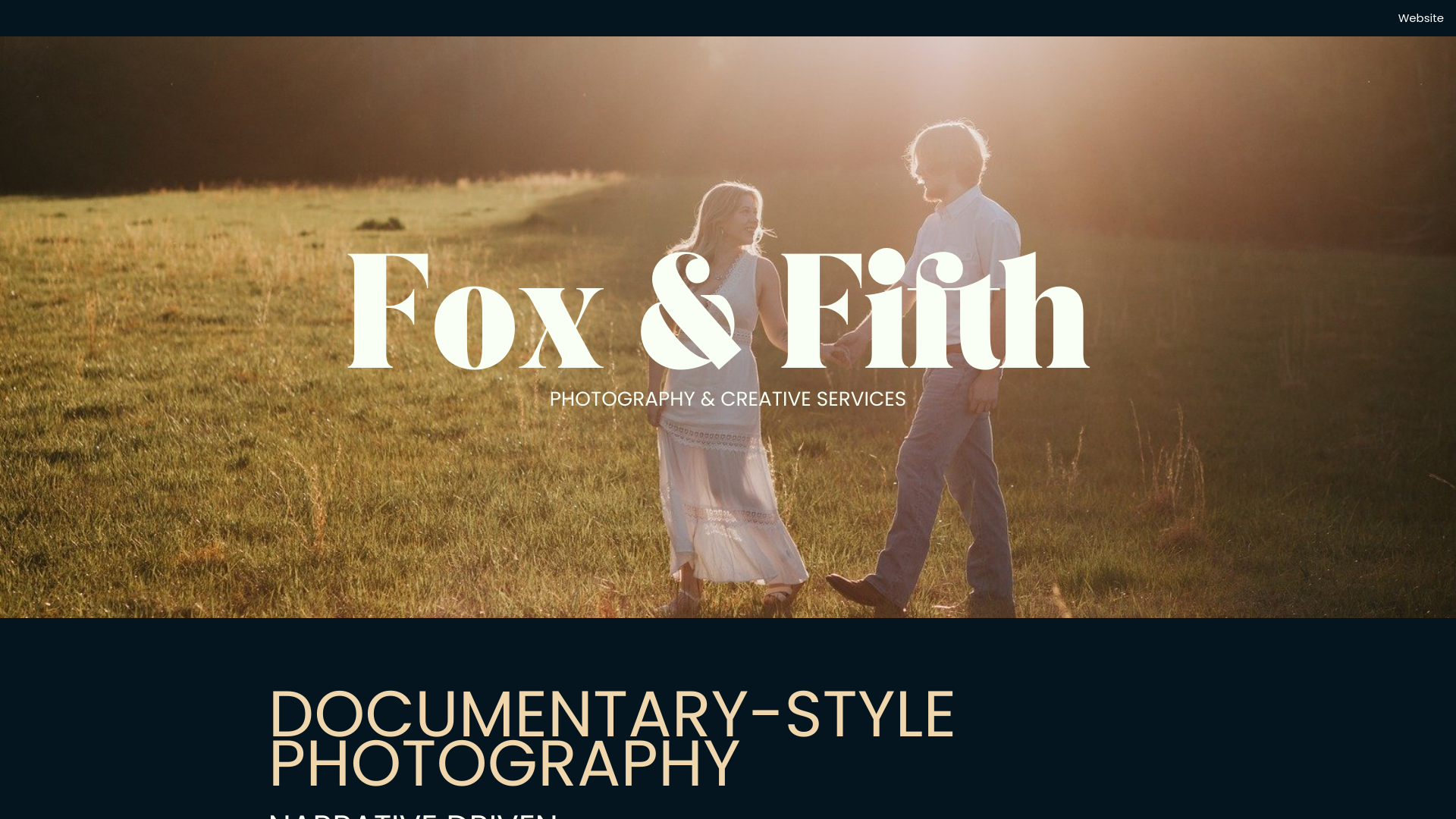 website screenshot of https://foxandfifthcreative.com