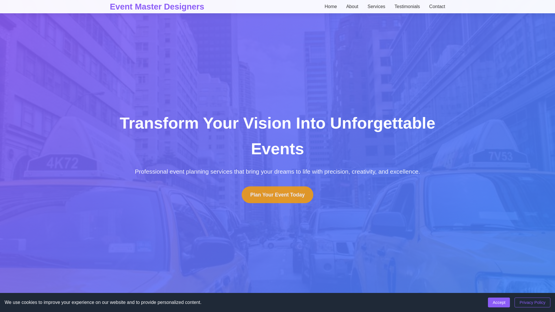 website screenshot of https://eventmasterdesigners.digital/