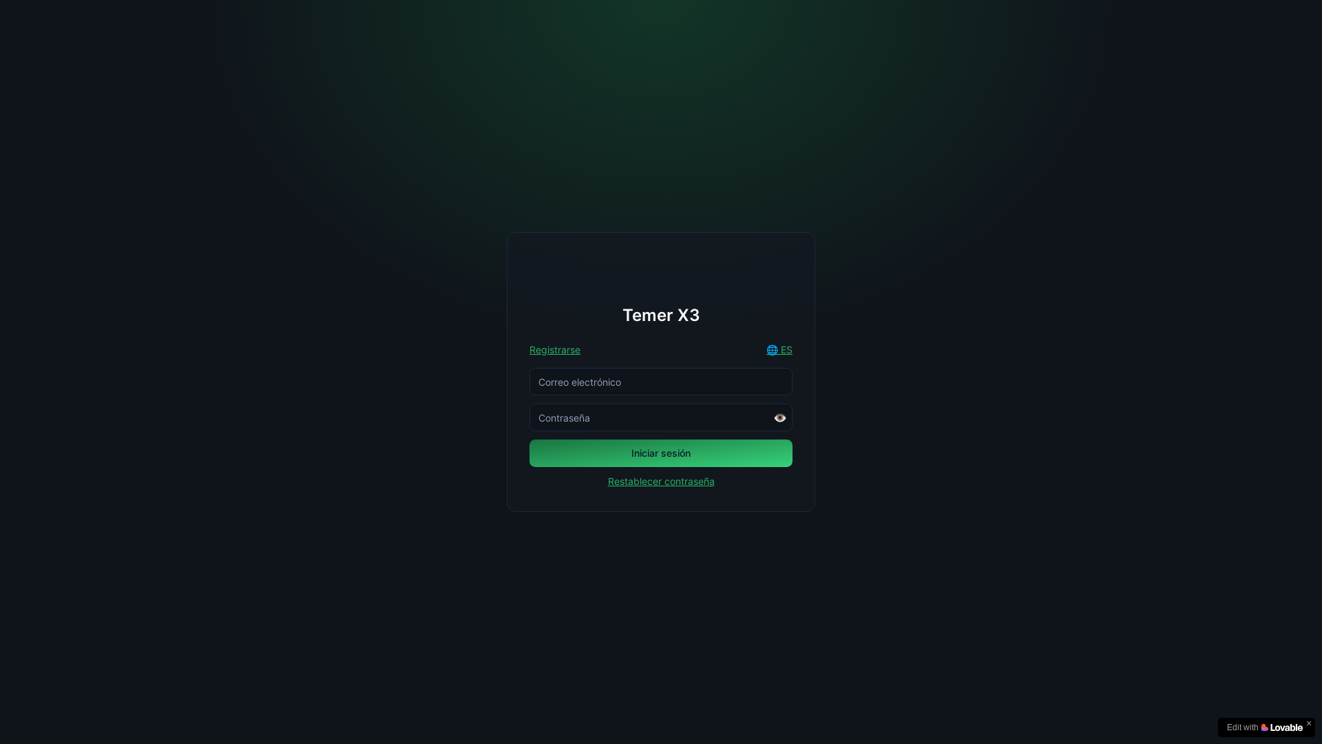 website screenshot of https://temerx3.app/