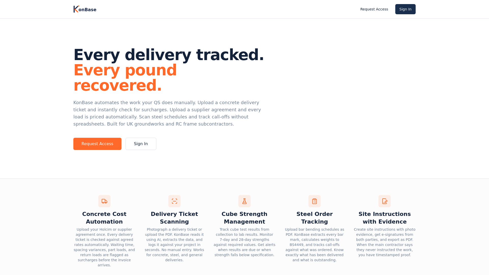 website screenshot of https://konbase.uk/