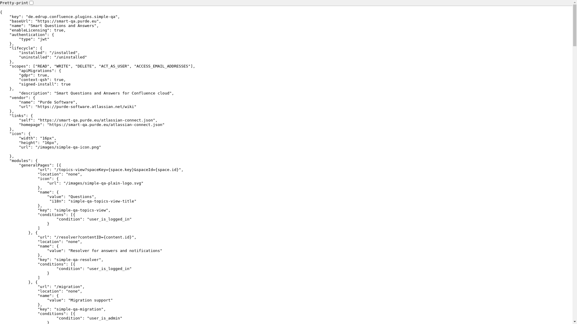 website screenshot of https://smart-qa.purde.eu/