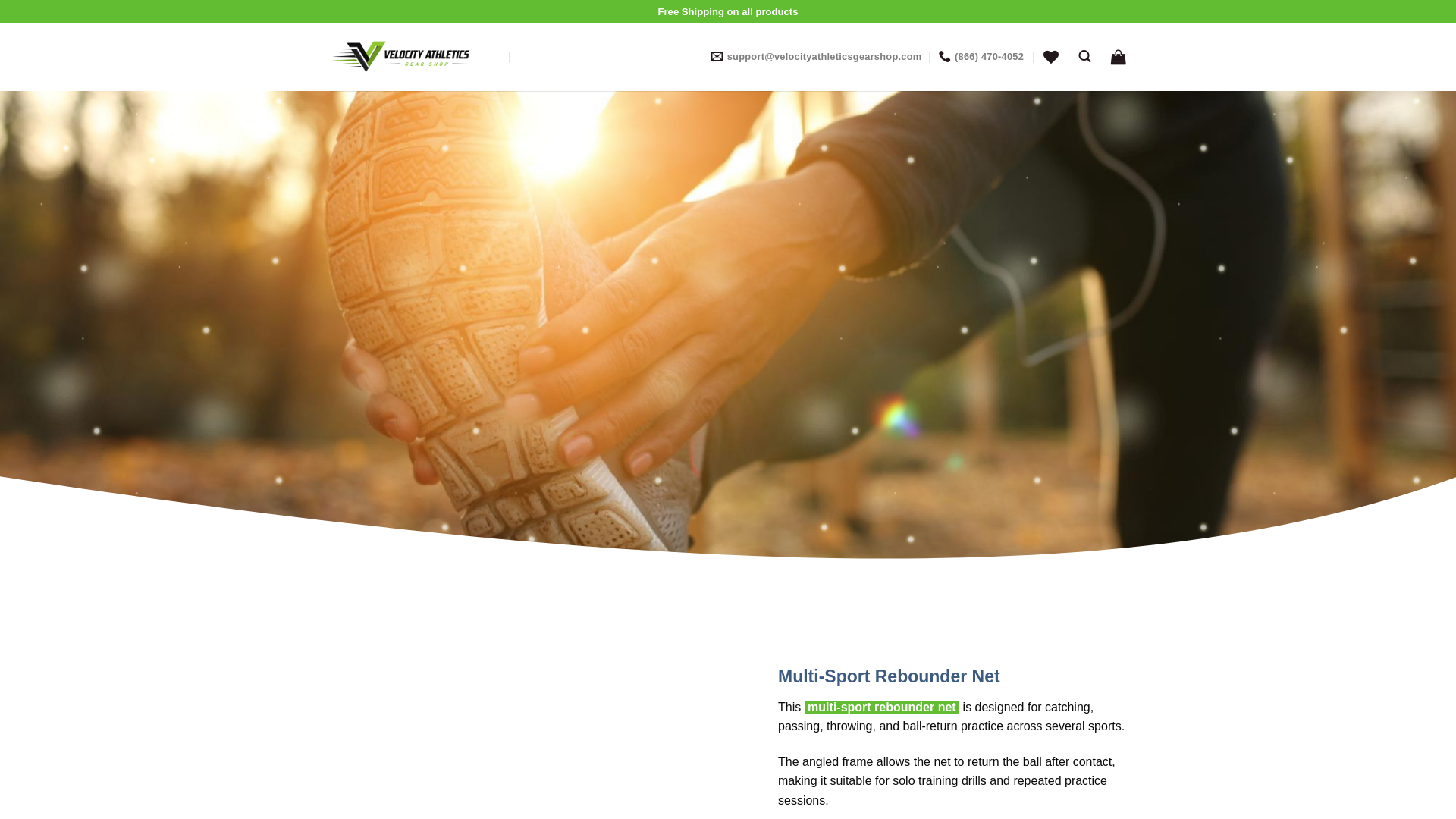 website screenshot of https://velocityathleticsgearshop.com/