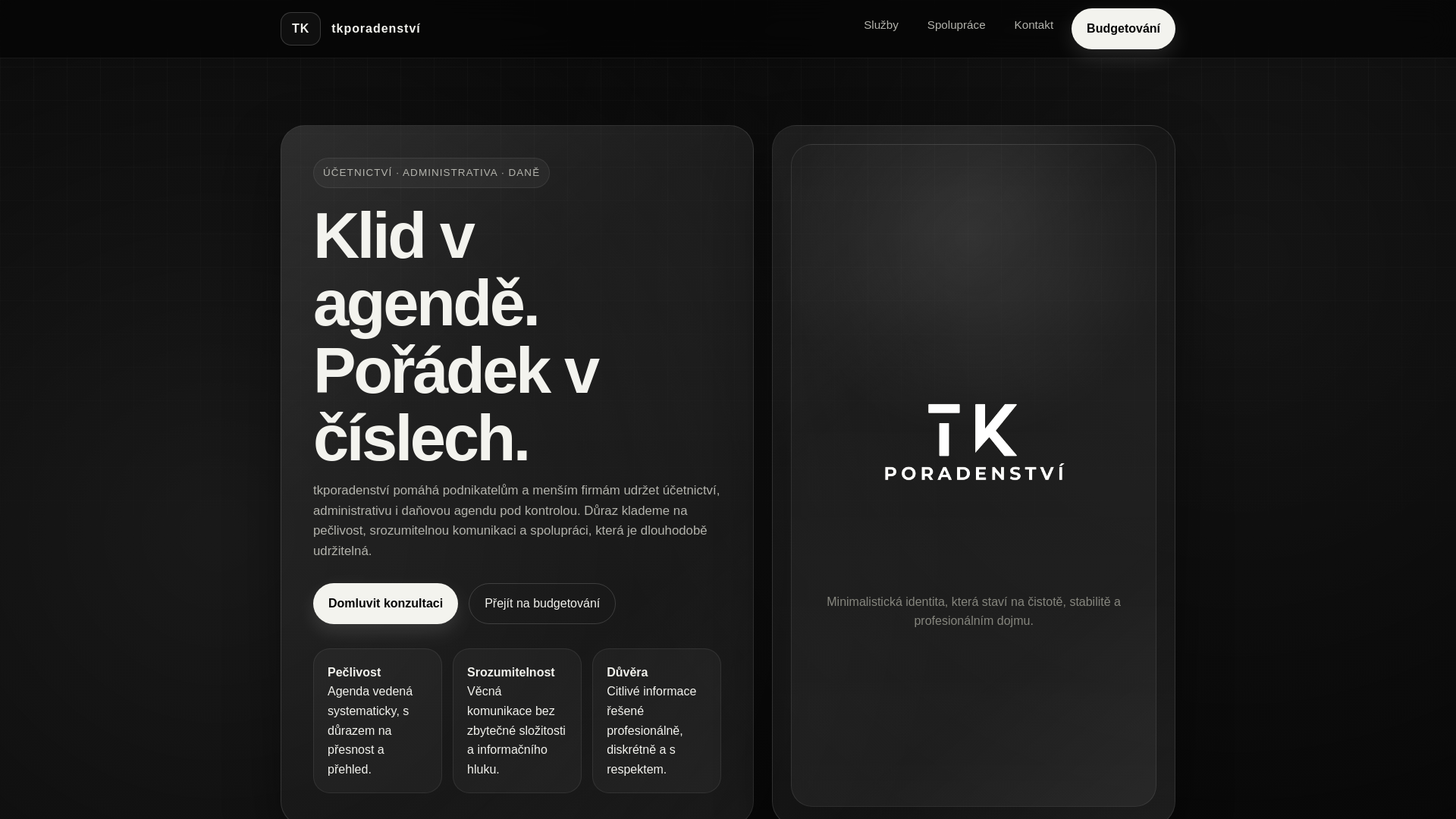 website screenshot of https://tkporadenstvi-budget.pages.dev/