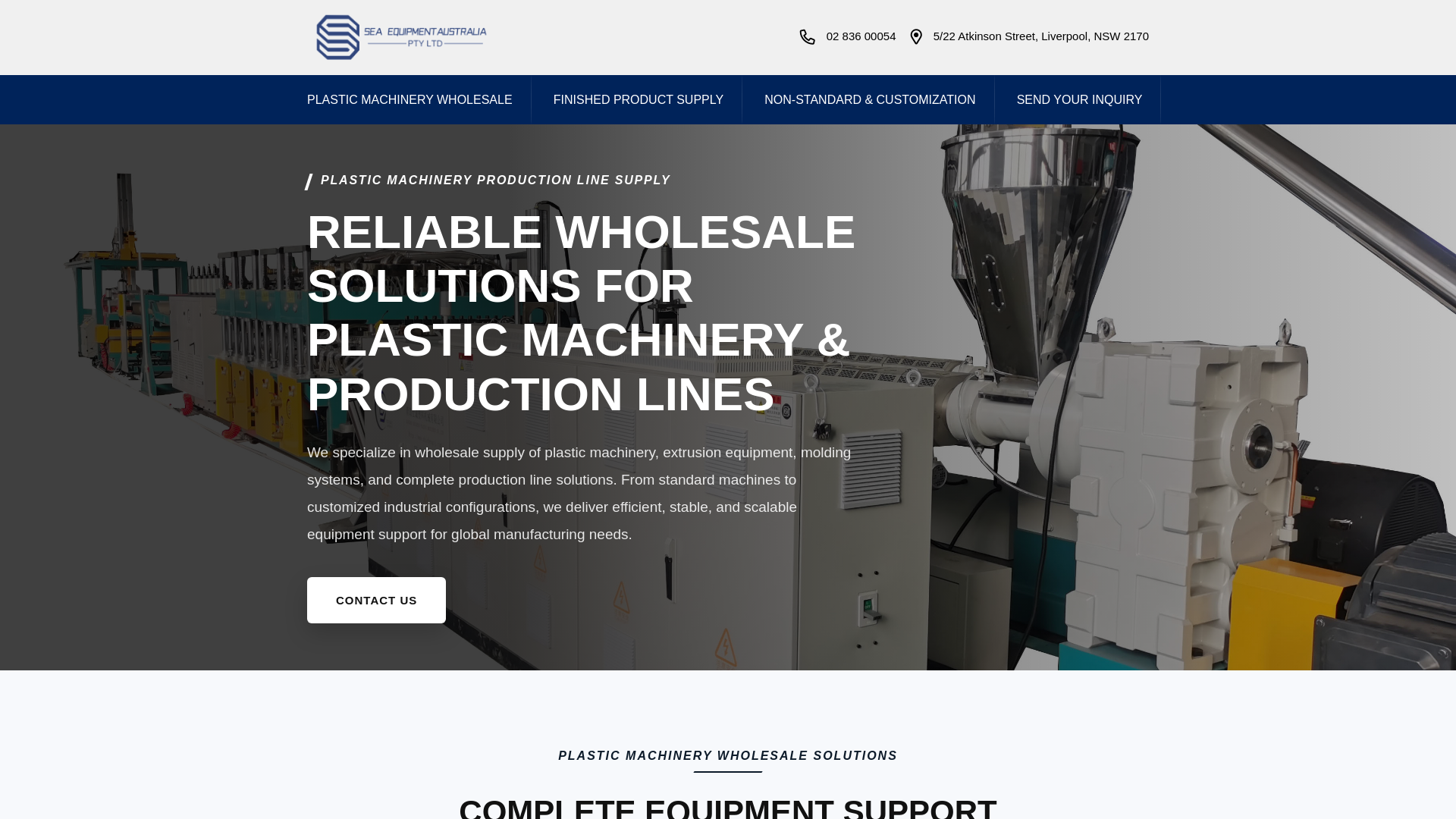 website screenshot of https://seaequipmentaustralia.com