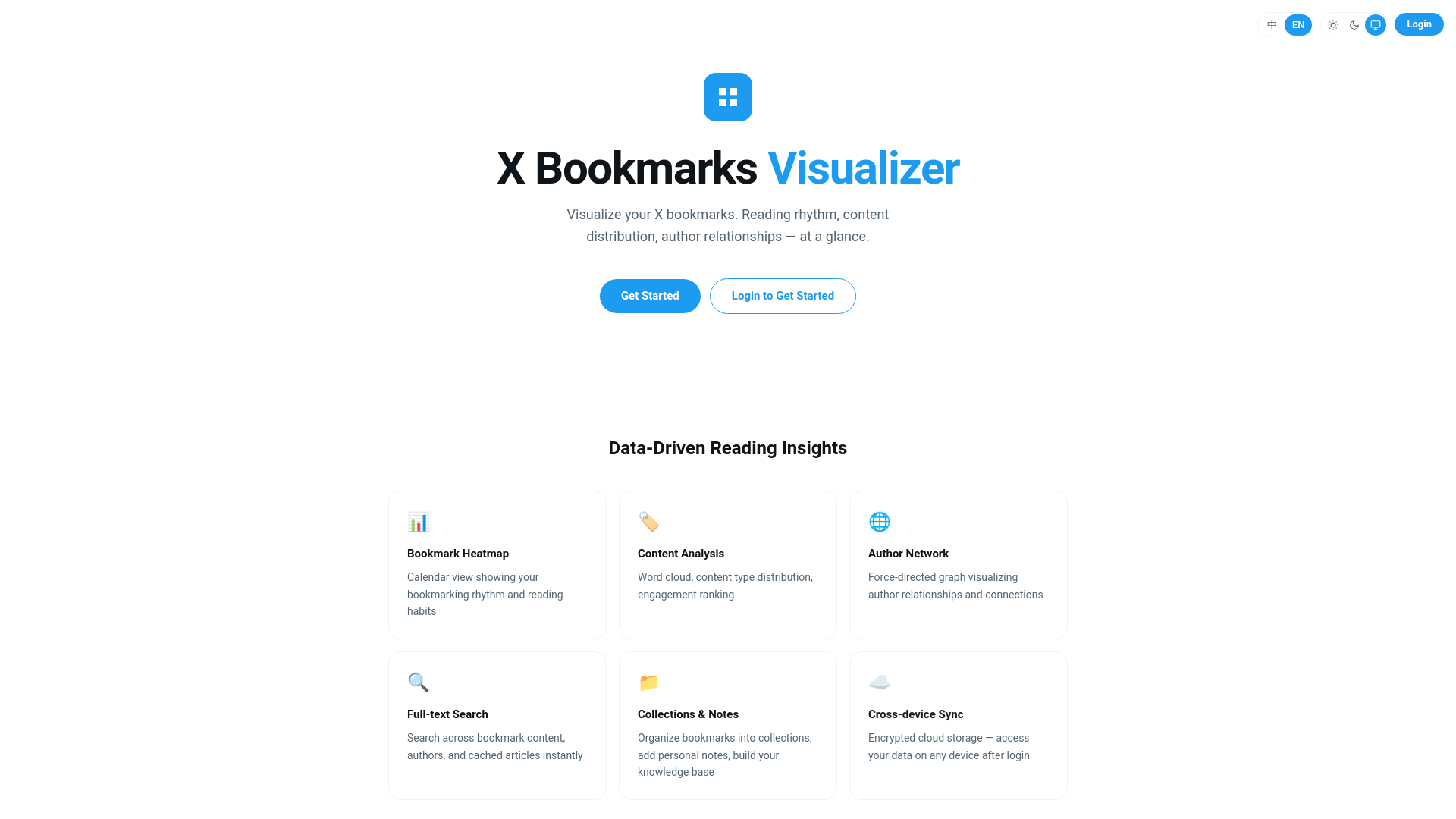 website screenshot of https://bookmarkviz.com/