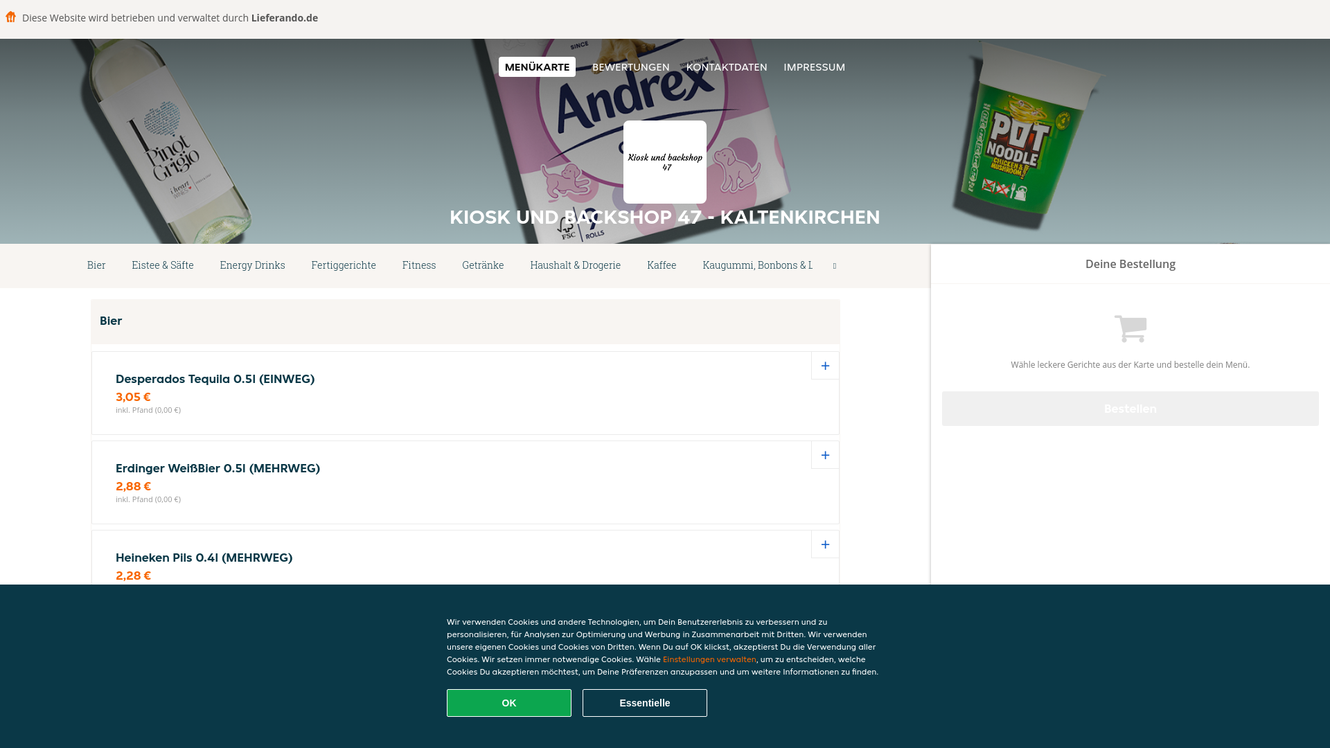 website screenshot of https://kioskundbackshop47-kaltenkirchen.de