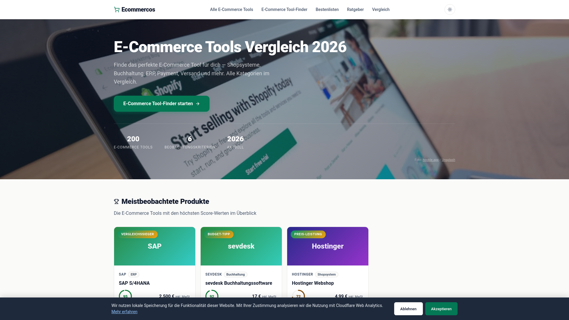 website screenshot of https://ecommercos-vergleich.pages.dev/
