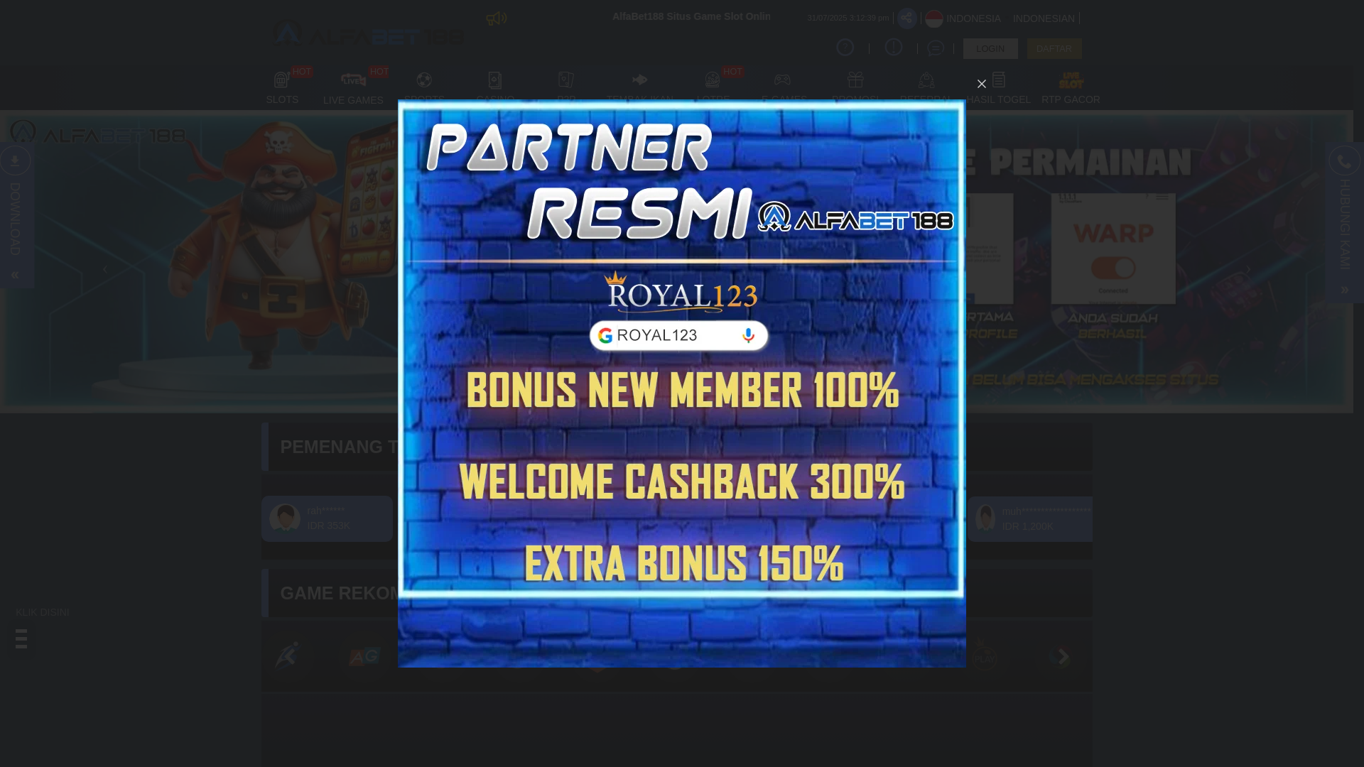 website screenshot of https://royalplayaf.com/