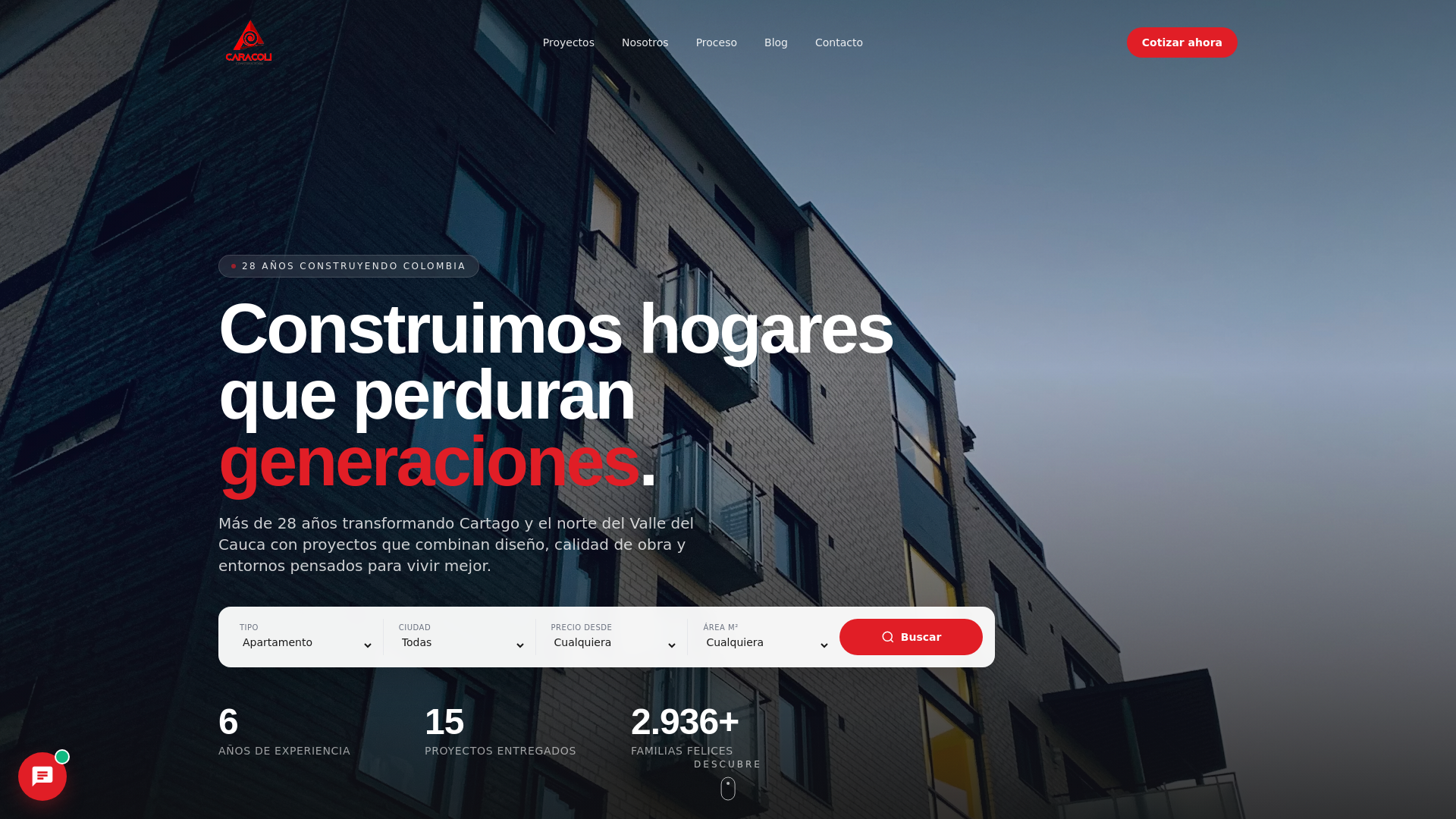 website screenshot of https://caracoli.org/