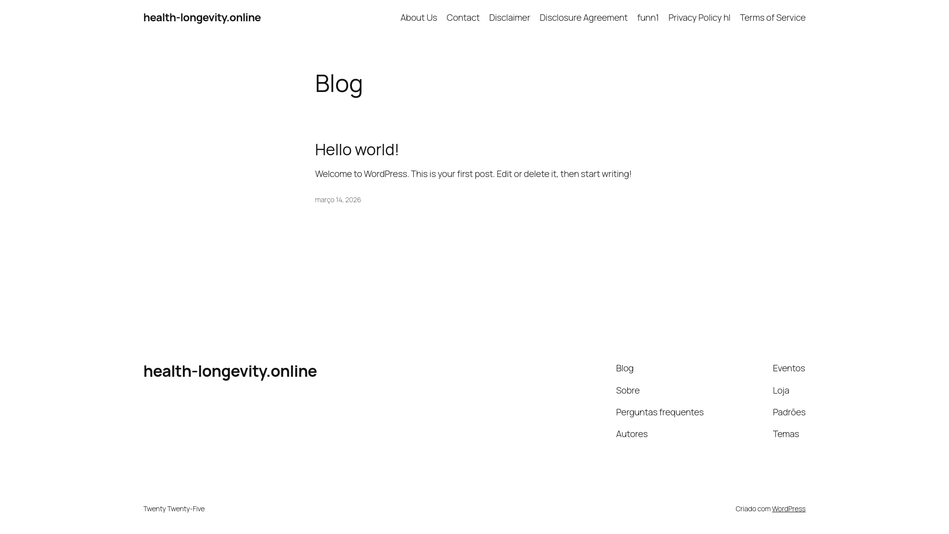 website screenshot of https://health-longevity.online/