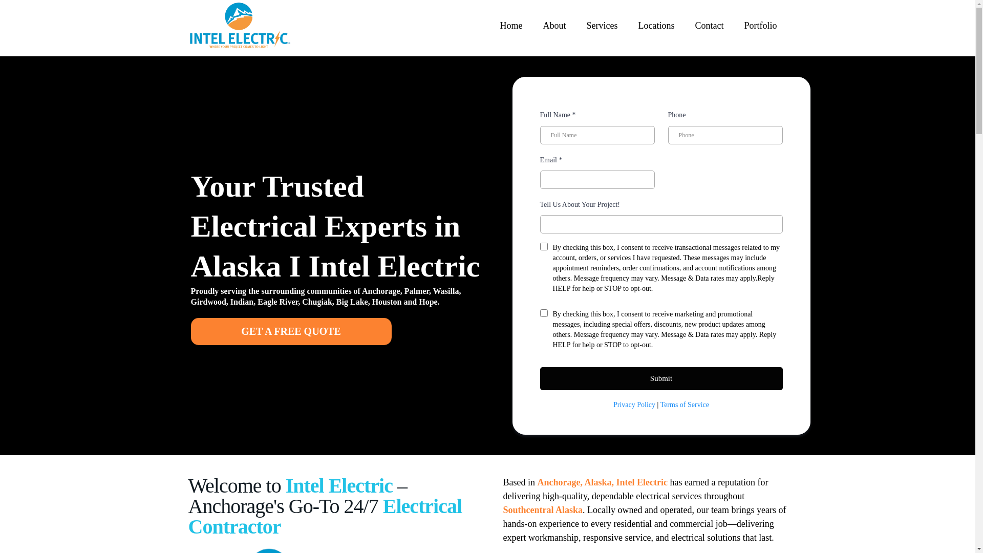website screenshot of https://intelelectricllc.com/