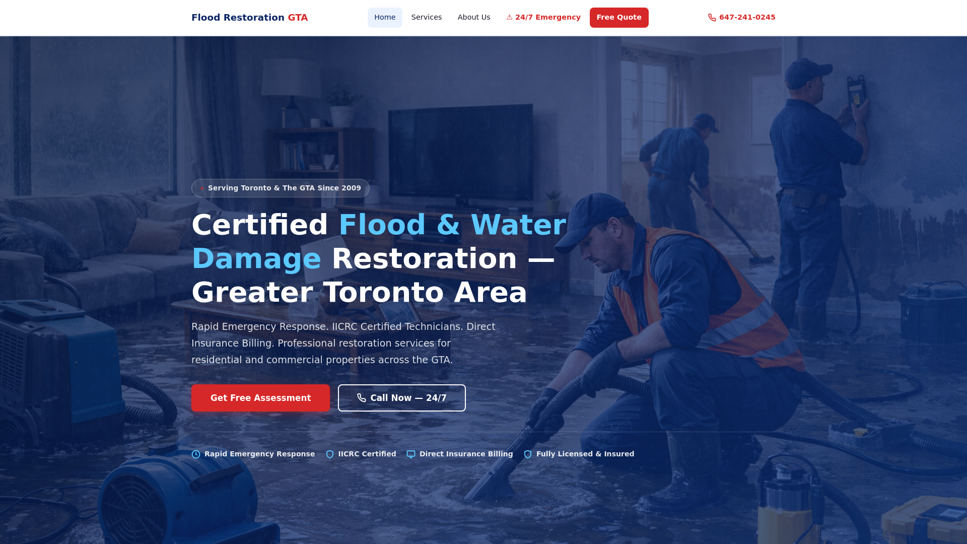 website screenshot of https://flood-restoration-gta-a17.pages.dev/