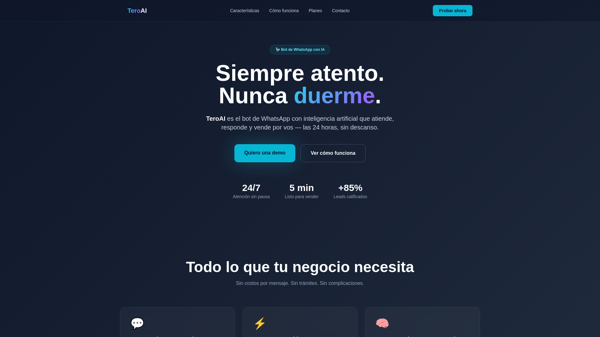 website screenshot of https://teroai.com.ar/