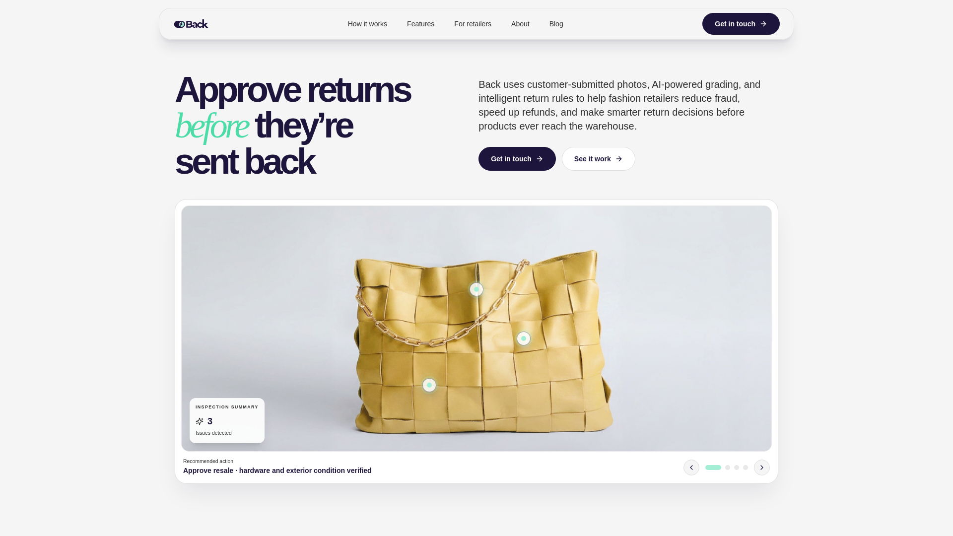 website screenshot of https://backtechdemo.website/