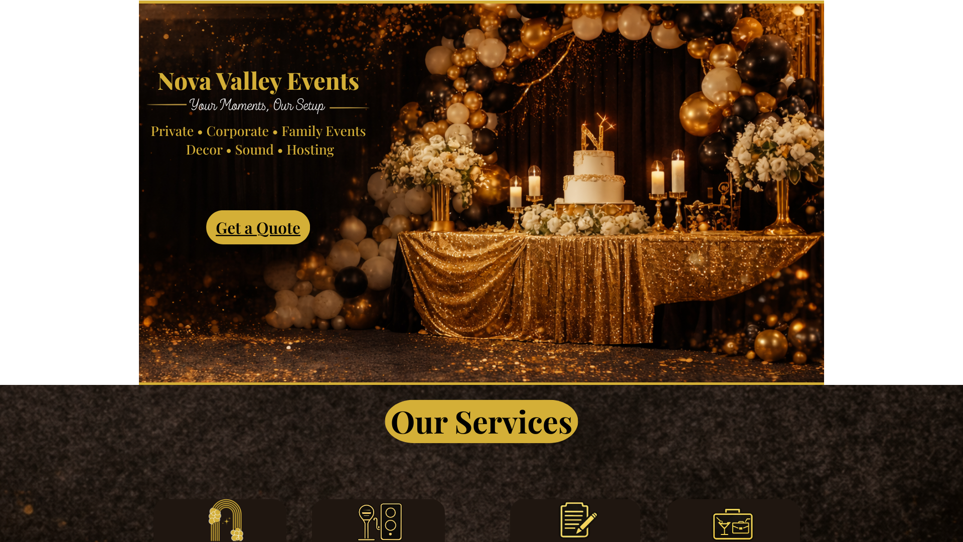 website screenshot of https://novavalleyevents.com/