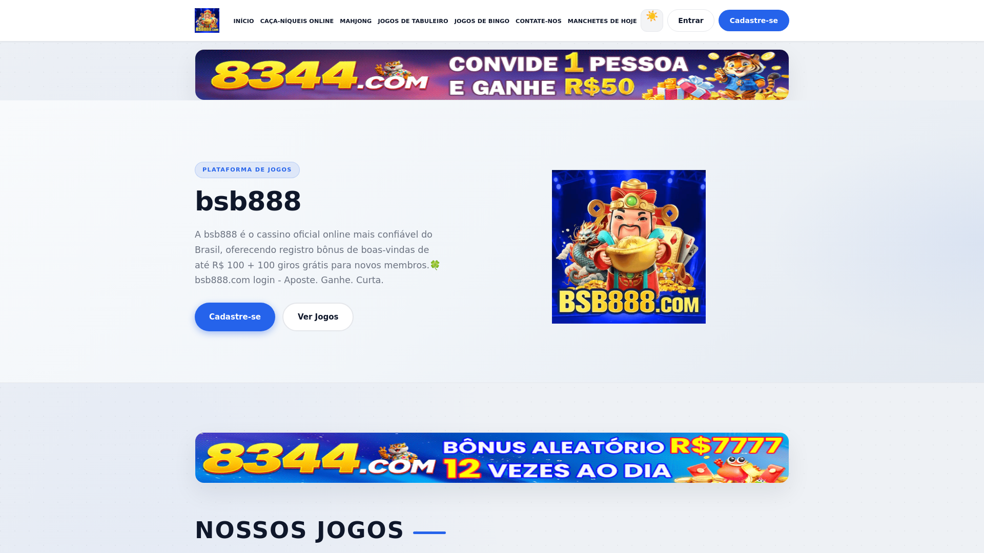 website screenshot of https://bsb888slot.com/