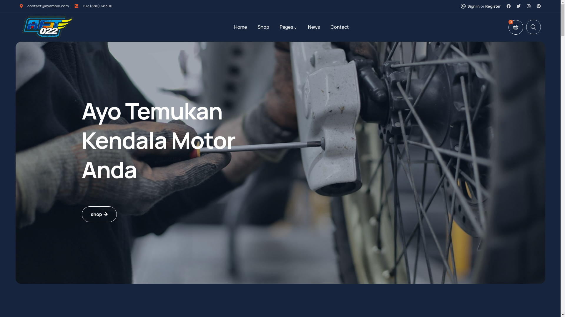 website screenshot of https://aftgarage.id/