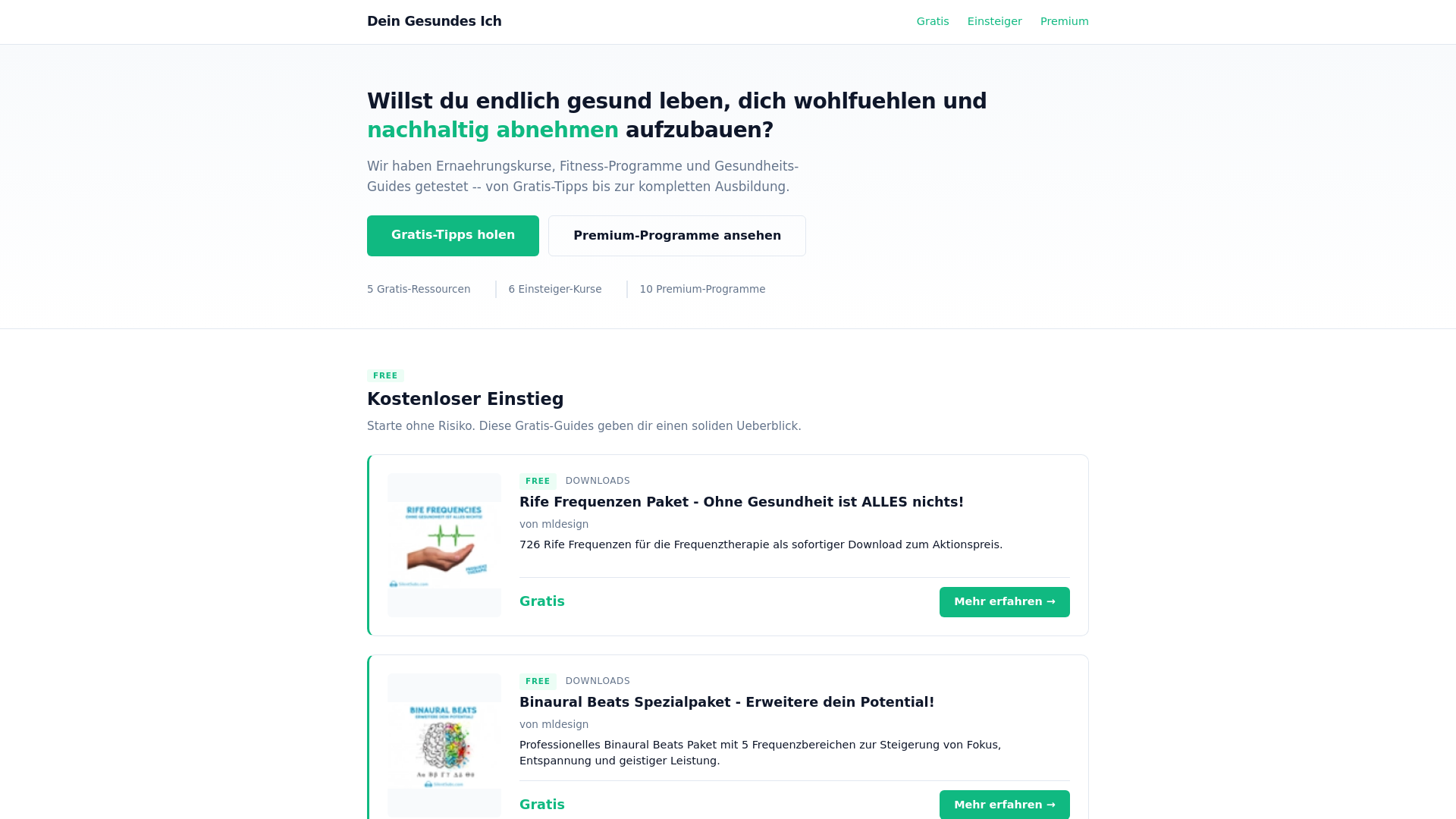 website screenshot of https://dein-gesundes-ich.org