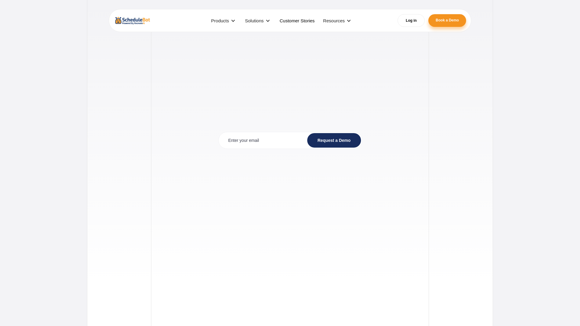 website screenshot of https://schedulebotbyrecreateai.com