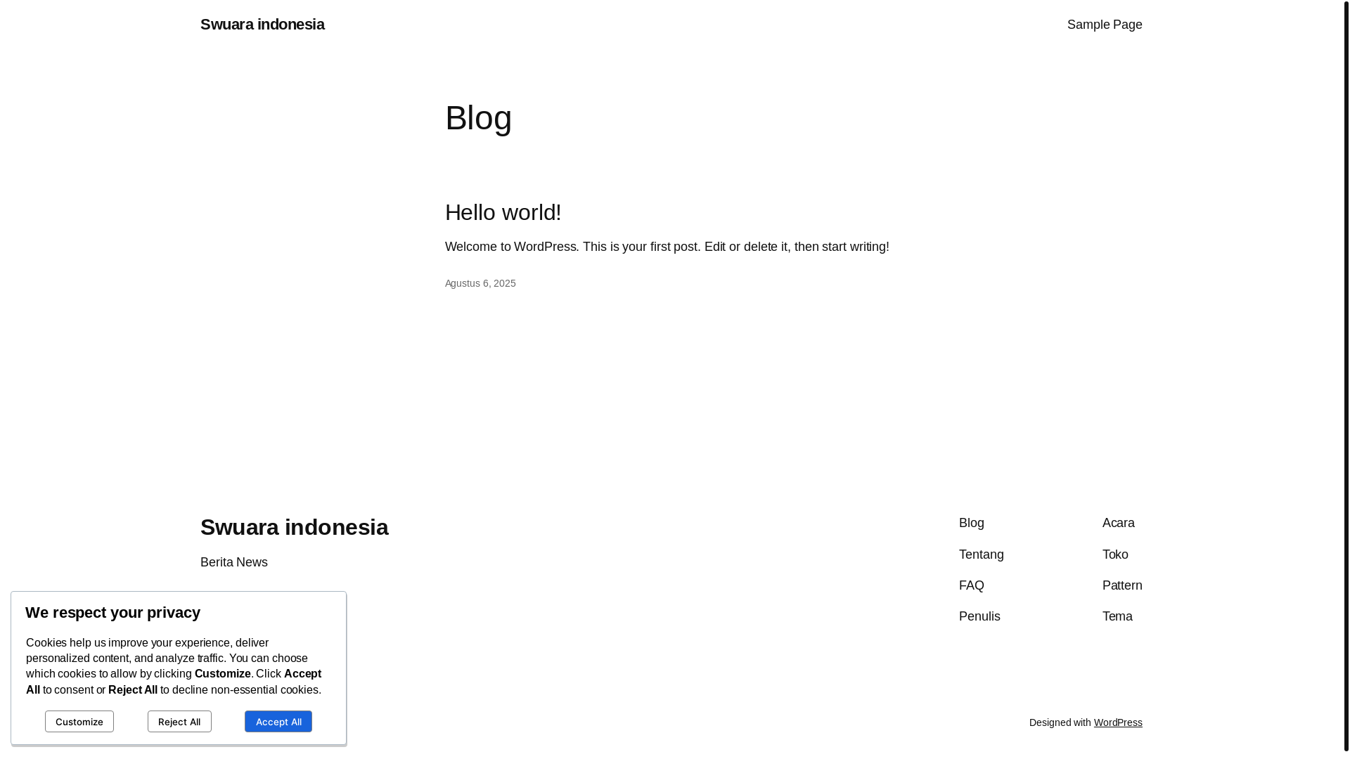 website screenshot of https://swuaraindonesia.com/