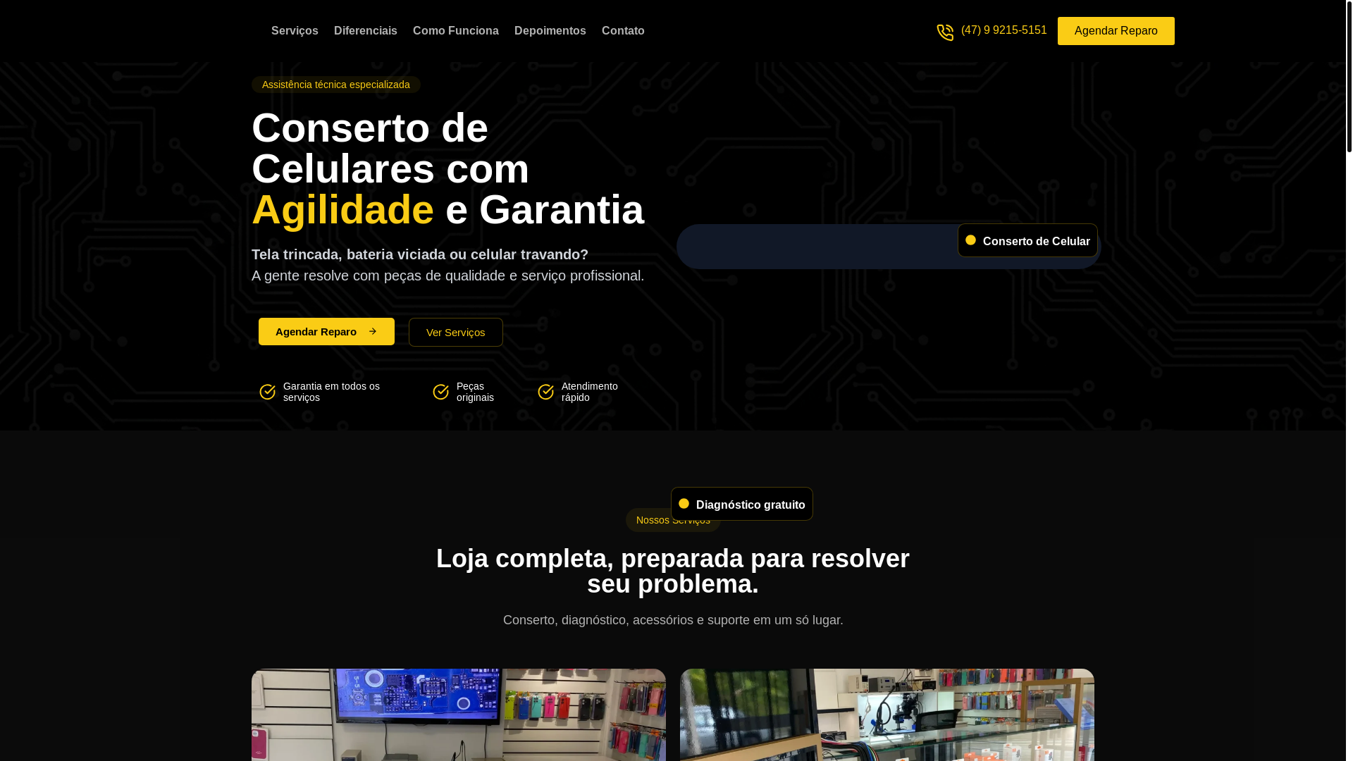 website screenshot of https://itoupavacellcelulares.com.br/